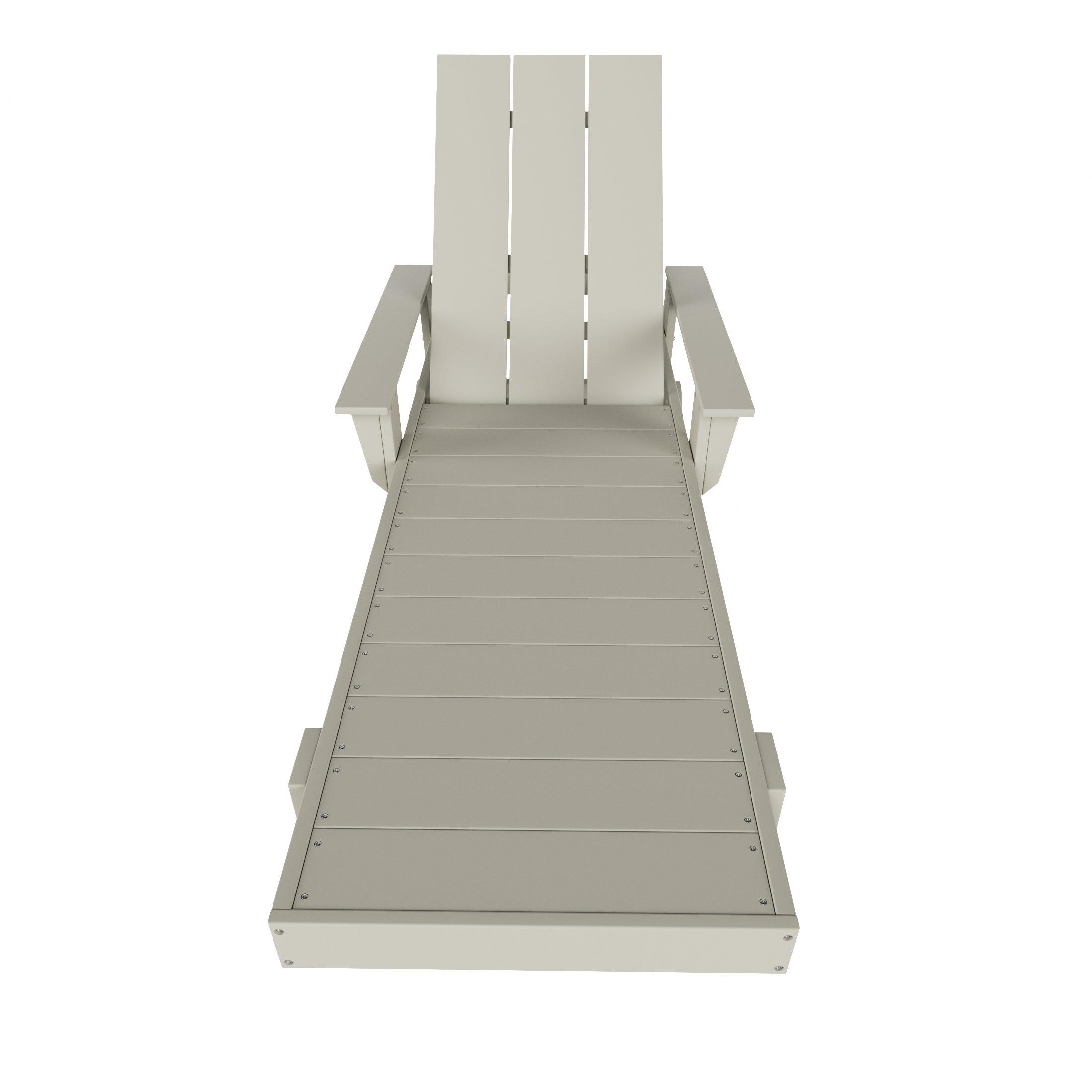 Palms Adjustable Modern Plastic Adirondack Outdoor Chaise Lounge with Wheels - Costaelm