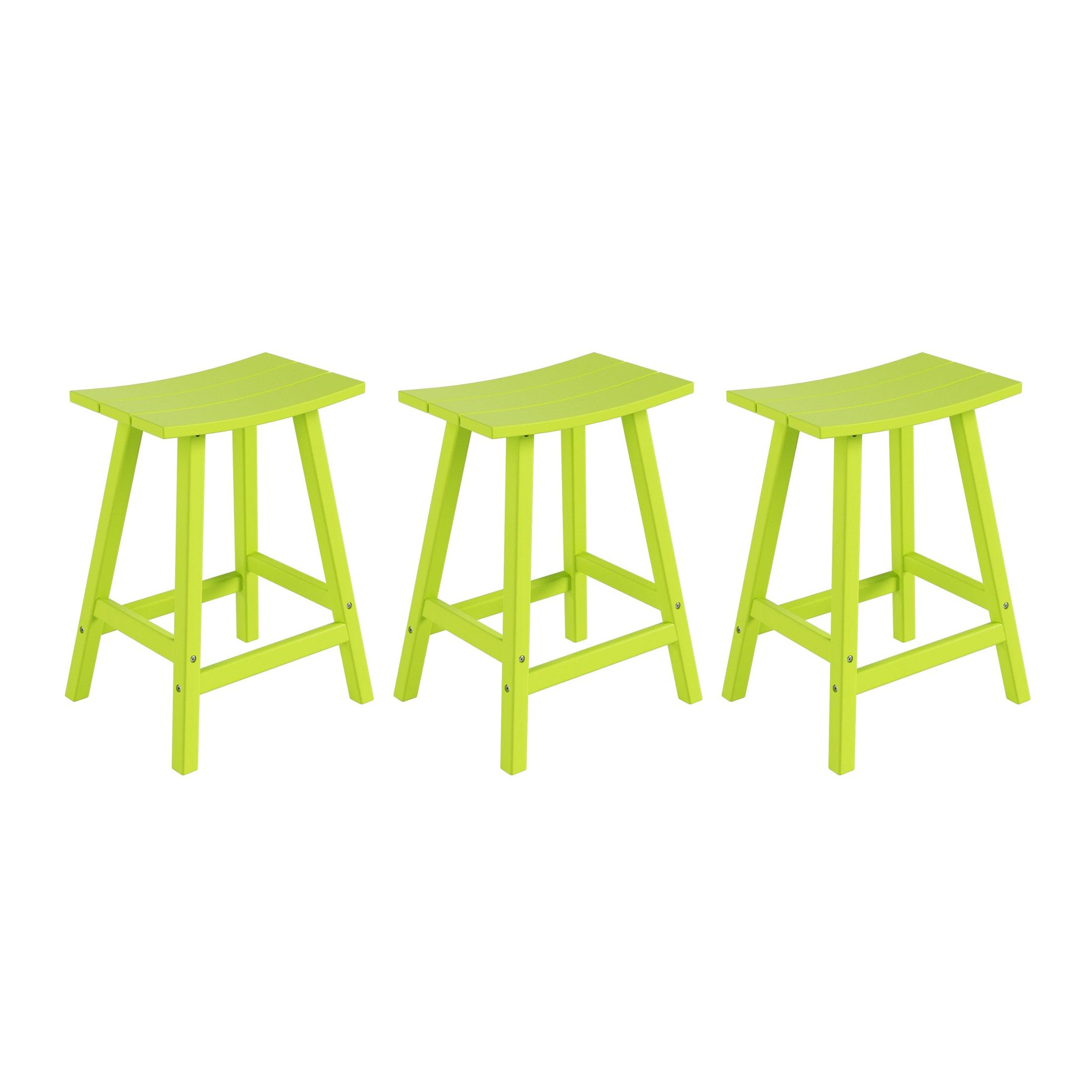 Paradise 24" Poly Outdoor Patio Counter Stool (Set of 3) - Costaelm