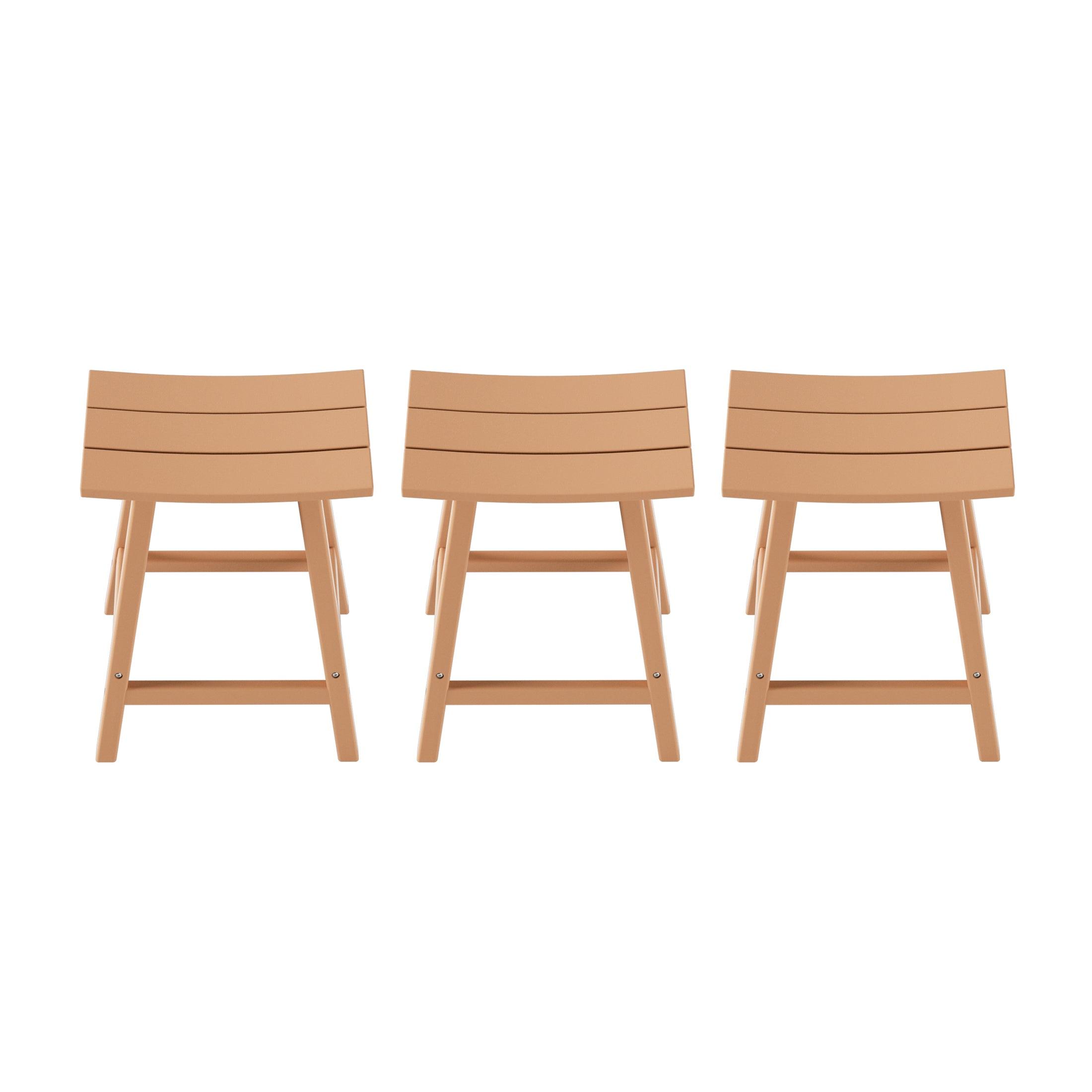 Paradise 24" Poly Outdoor Patio Counter Stool (Set of 3) - Costaelm