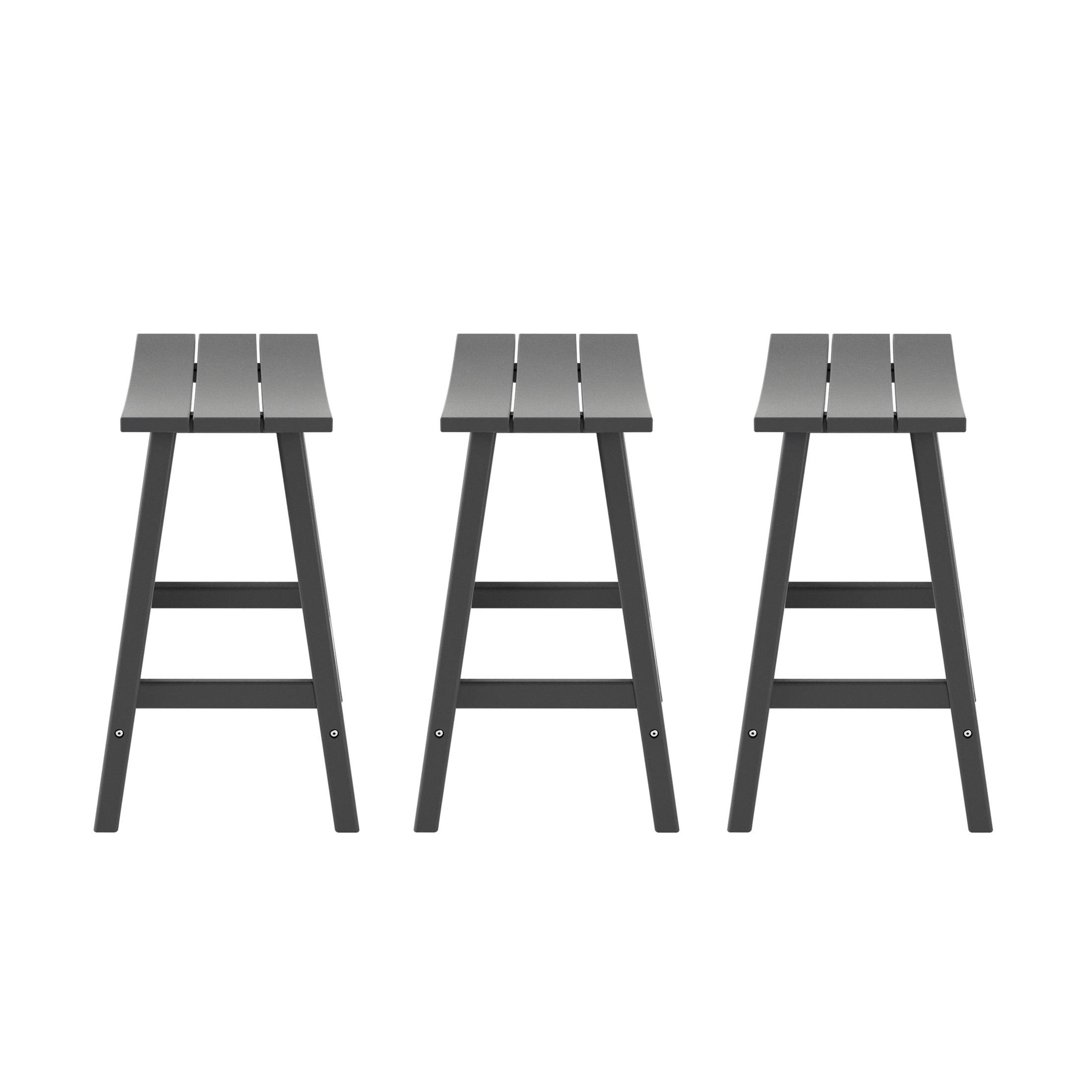 Paradise 24" Poly Outdoor Patio Counter Stool (Set of 3) - Costaelm