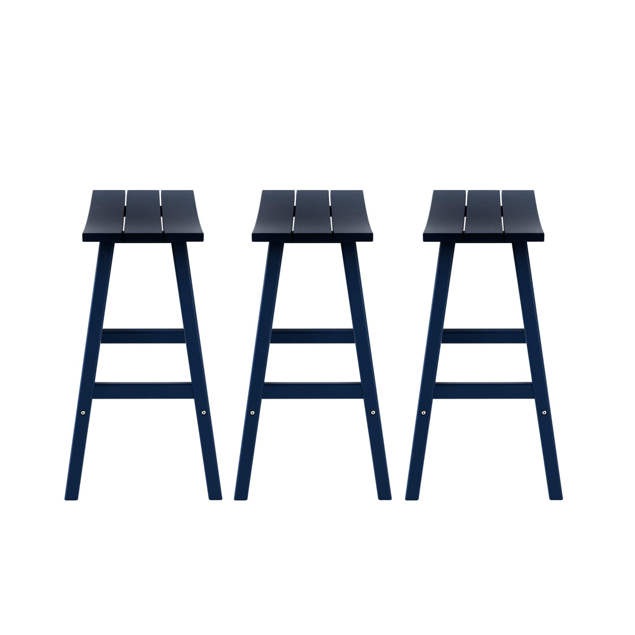 Paradise 29" Poly Outdoor Patio Bar Stool (Set of 3) - Costaelm