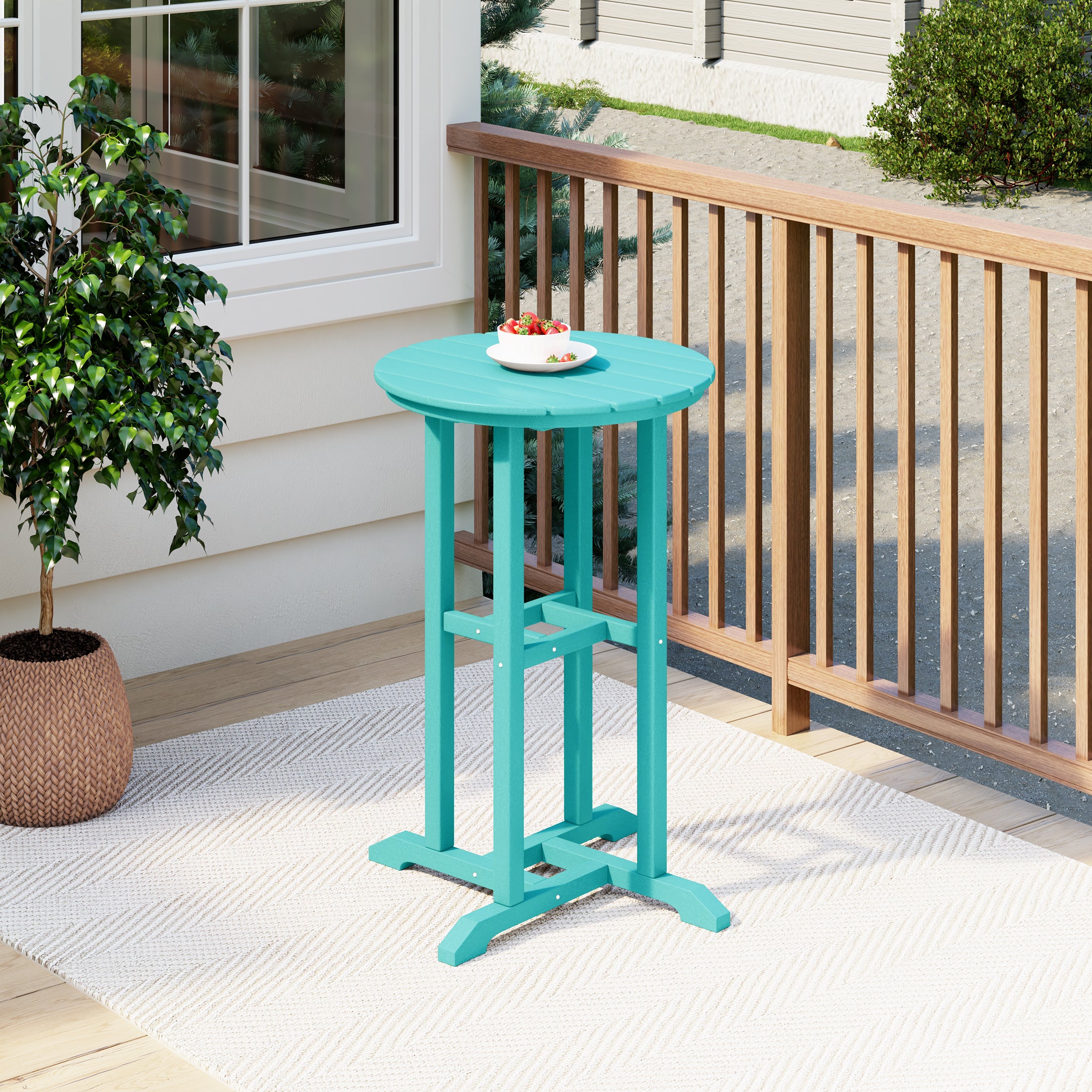 Paradise 37" Counter Height Round Outdoor Patio Cocktail Bar Table
