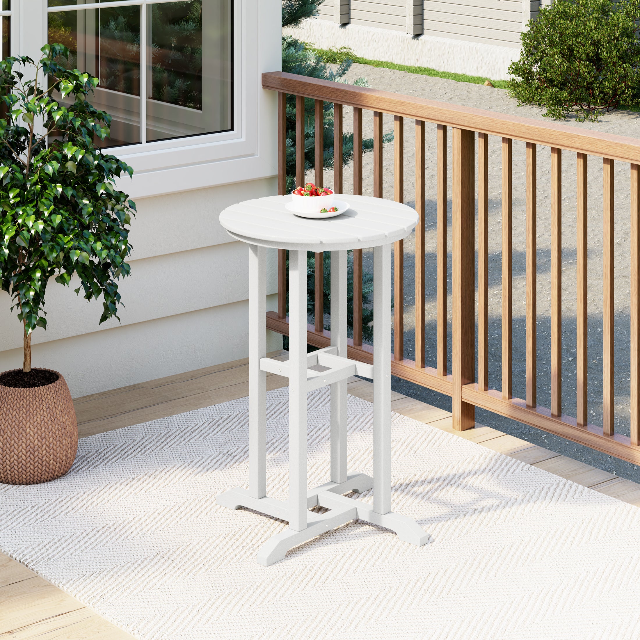 Paradise 37" Counter Height Round Outdoor Patio Cocktail Bar Table