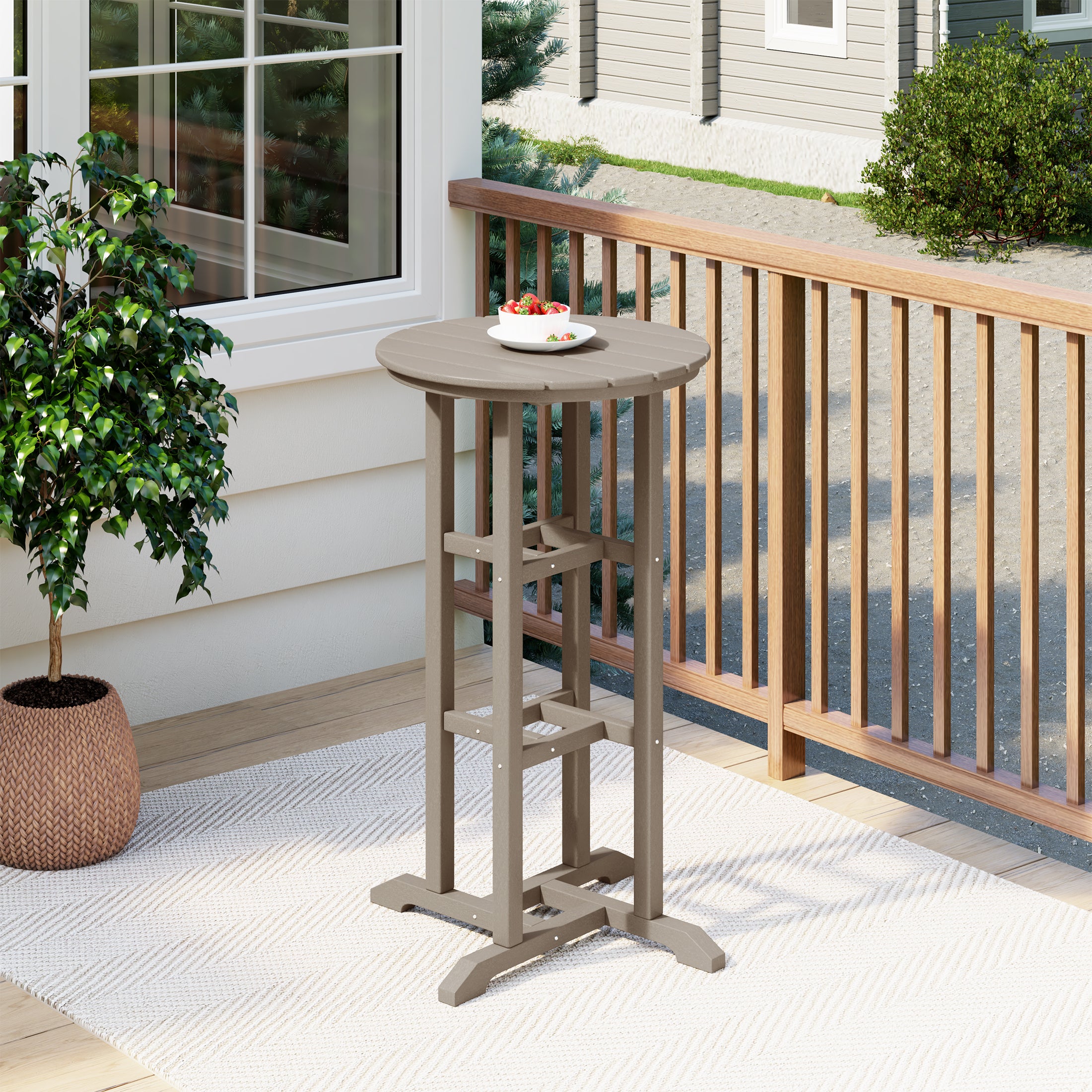Paradise 42" High Round Outdoor Patio Cocktail Bar Table