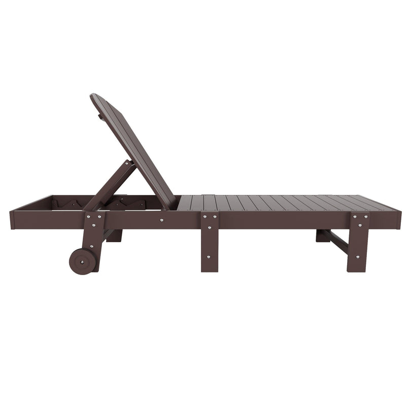 Paradise Outdoor Classic Poly Adirondack Chaise Lounge with Wheels - Costaelm