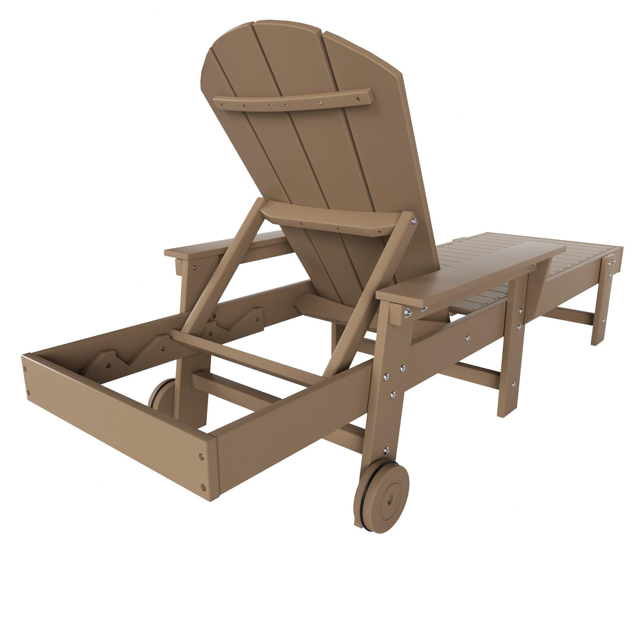 Paradise Outdoor Wheeled Classic Poly Adirondack Chaise Lounge with Arms (Set of 2) - Costaelm