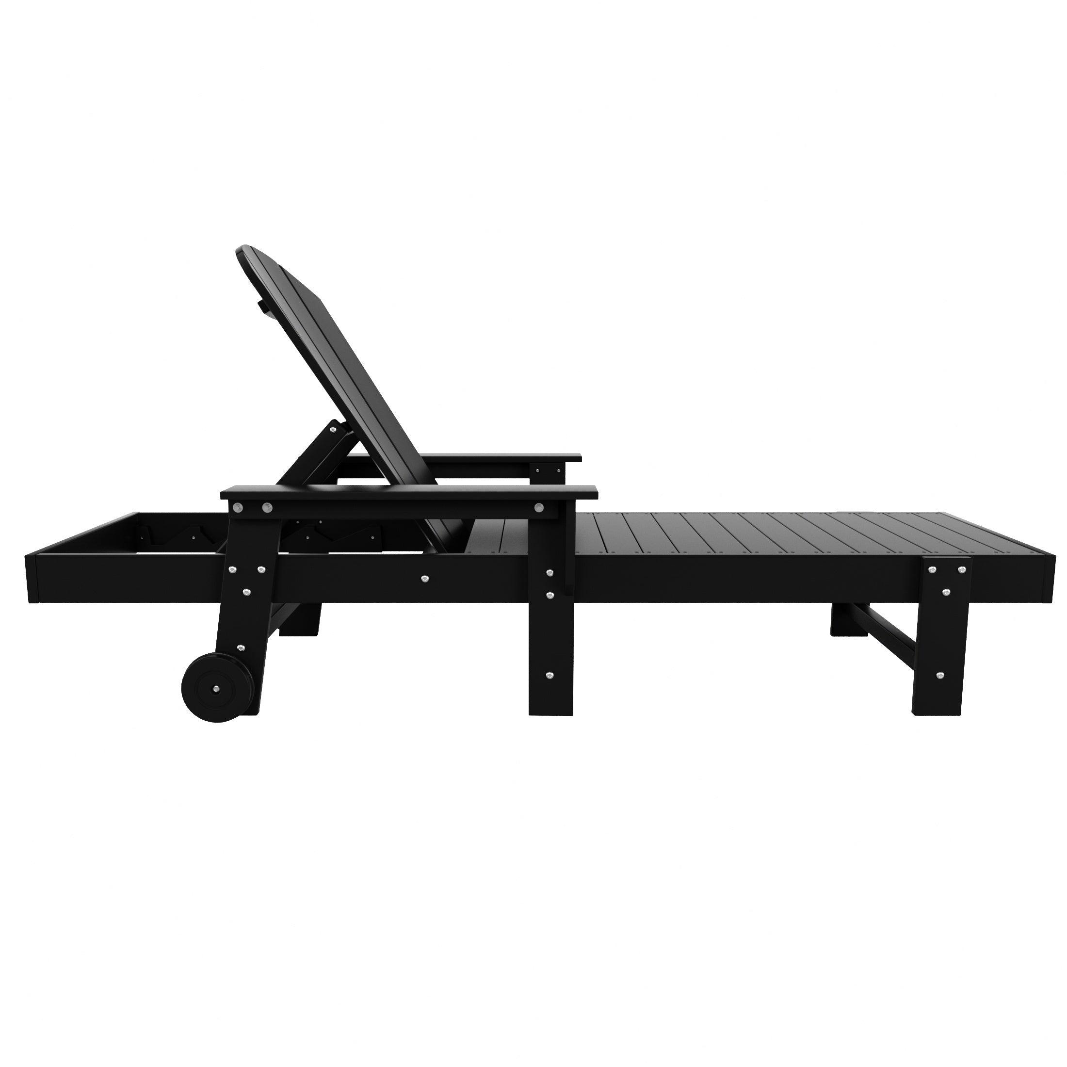 Paradise Outdoor Wheeled Classic Poly Adirondack Chaise Lounge with Arms (Set of 2) - Costaelm