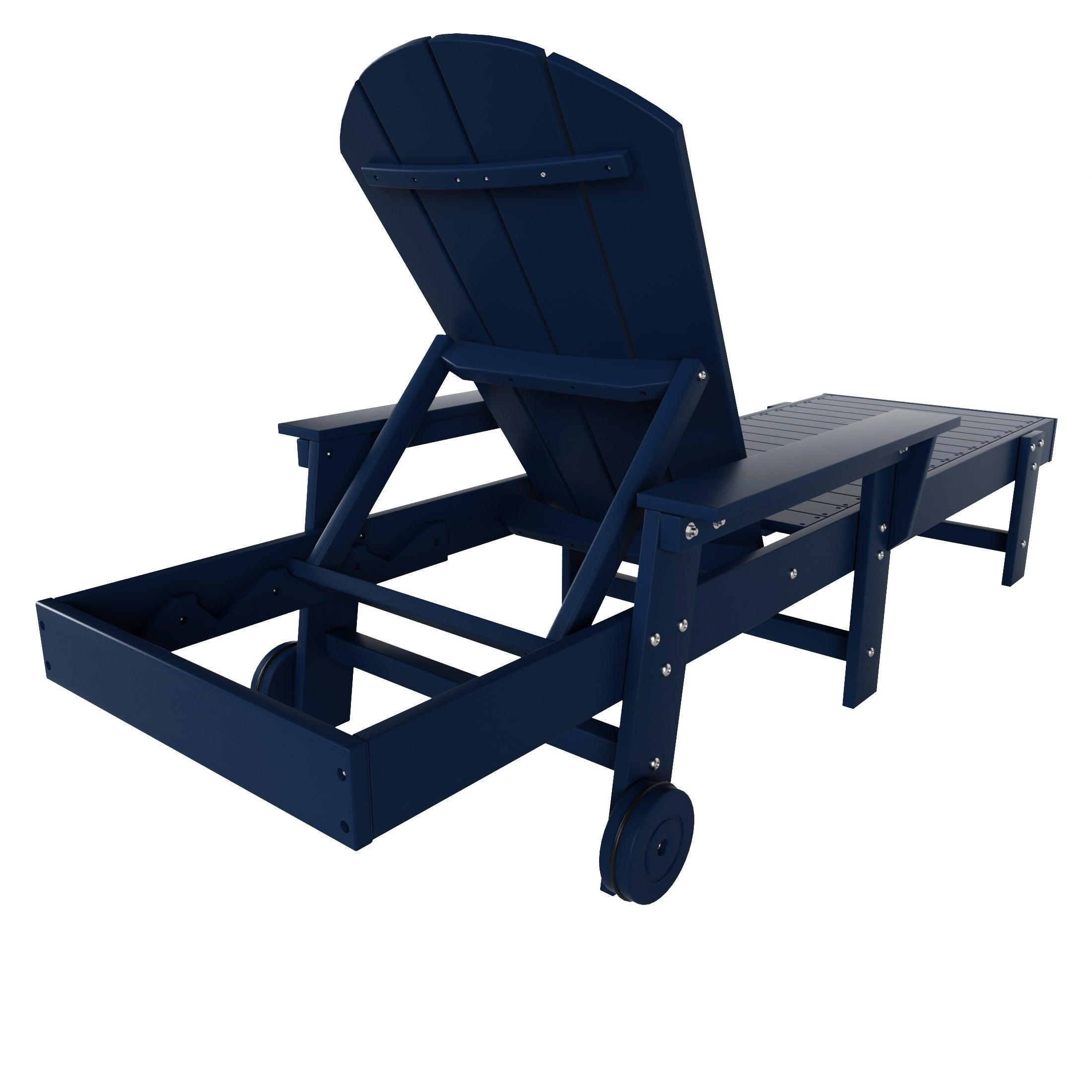 Paradise Outdoor Wheeled Classic Poly Adirondack Chaise Lounge with Arms (Set of 2) - Costaelm