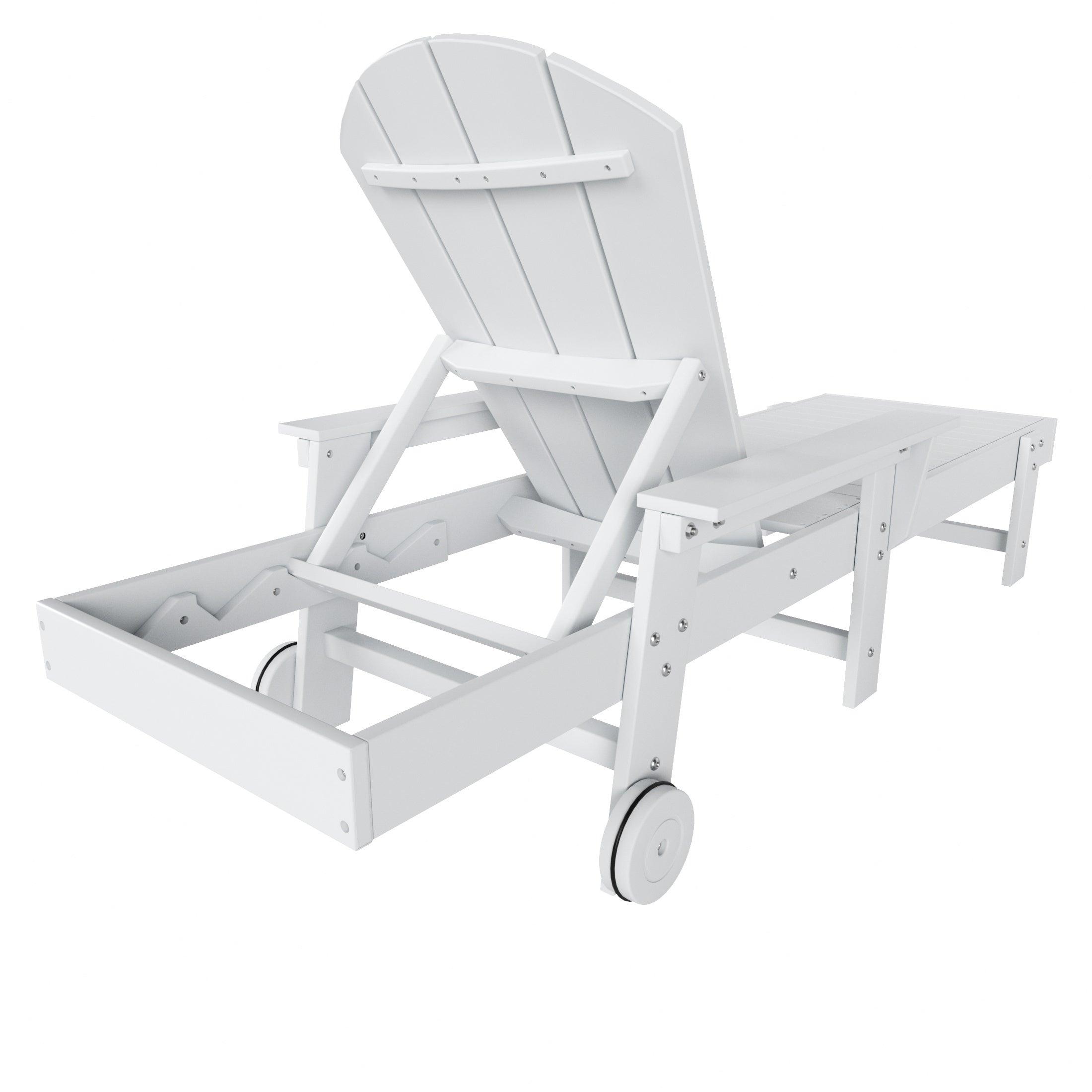 Paradise Outdoor Wheeled Classic Poly Adirondack Chaise Lounge with Arms (Set of 2) - Costaelm