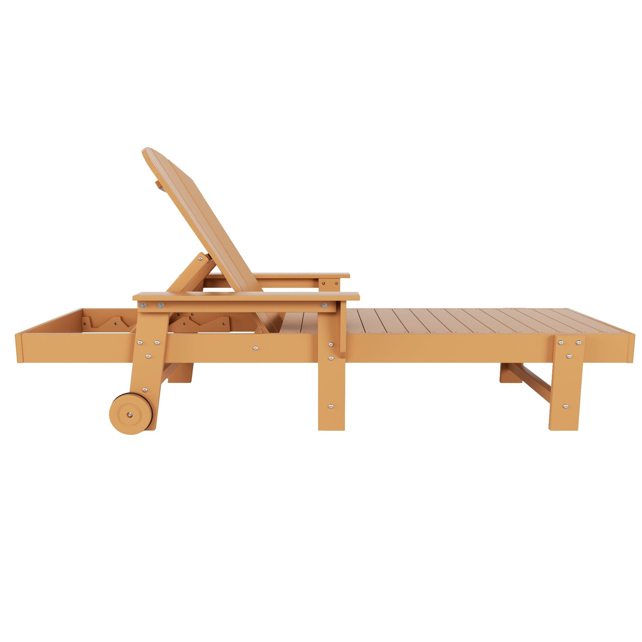 Paradise Outdoor Wheeled Classic Poly Adirondack Chaise Lounge with Arms (Set of 2) - Costaelm