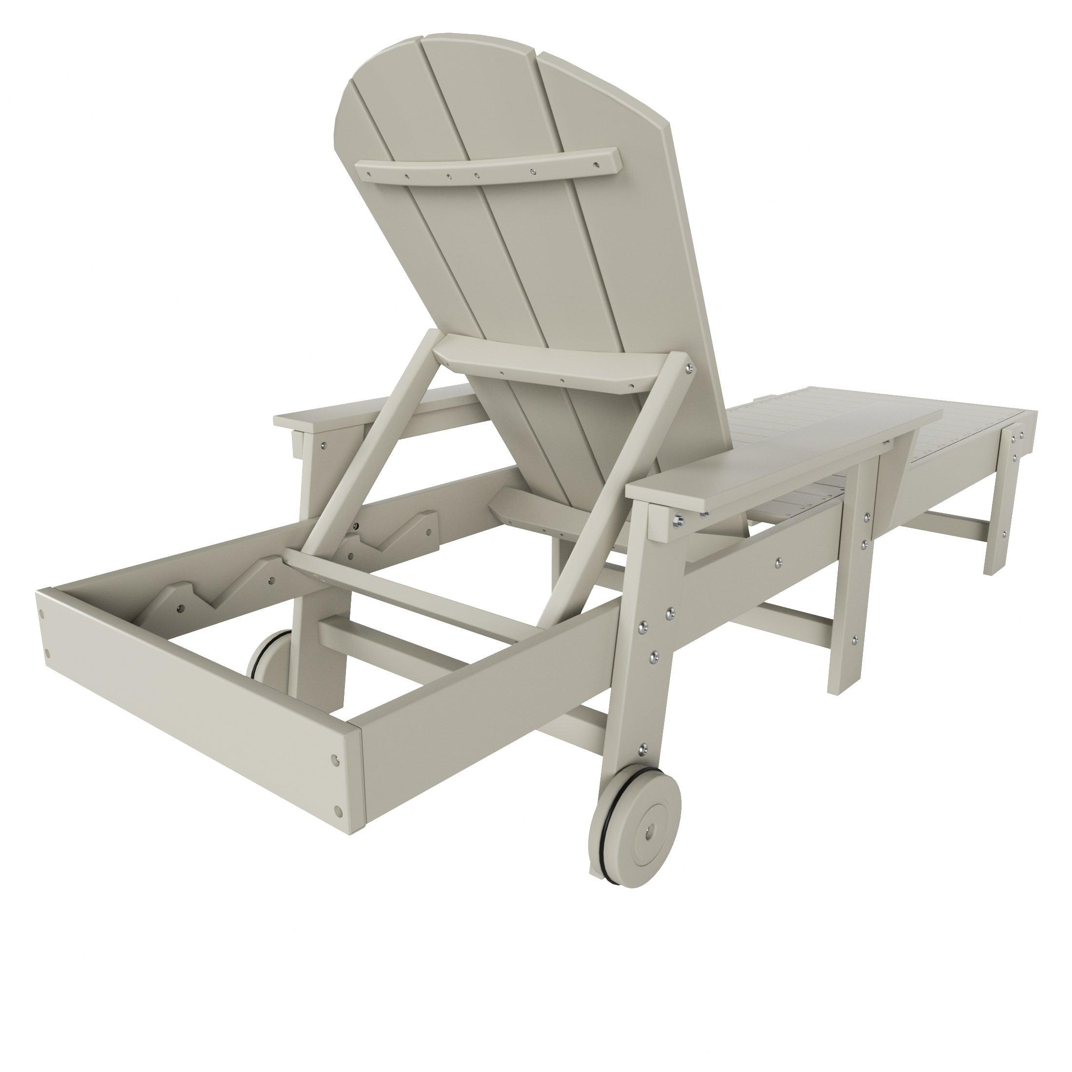 Paradise Outdoor Wheeled Classic Poly Adirondack Chaise Lounge with Arms (Set of 2) - Costaelm
