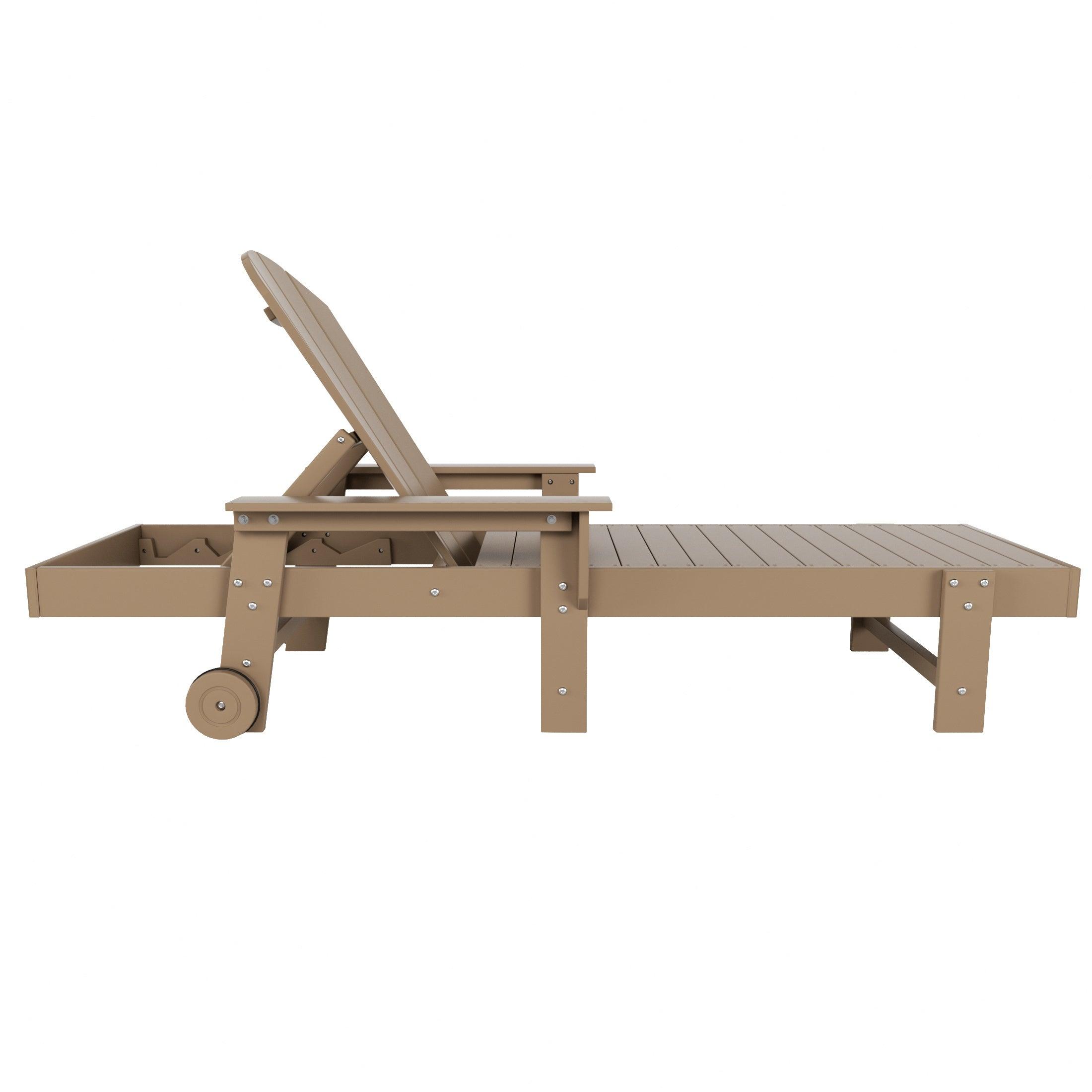 Paradise Outdoor Wheeled Classic Poly Adirondack Chaise Lounge with Arms (Set of 2) - Costaelm