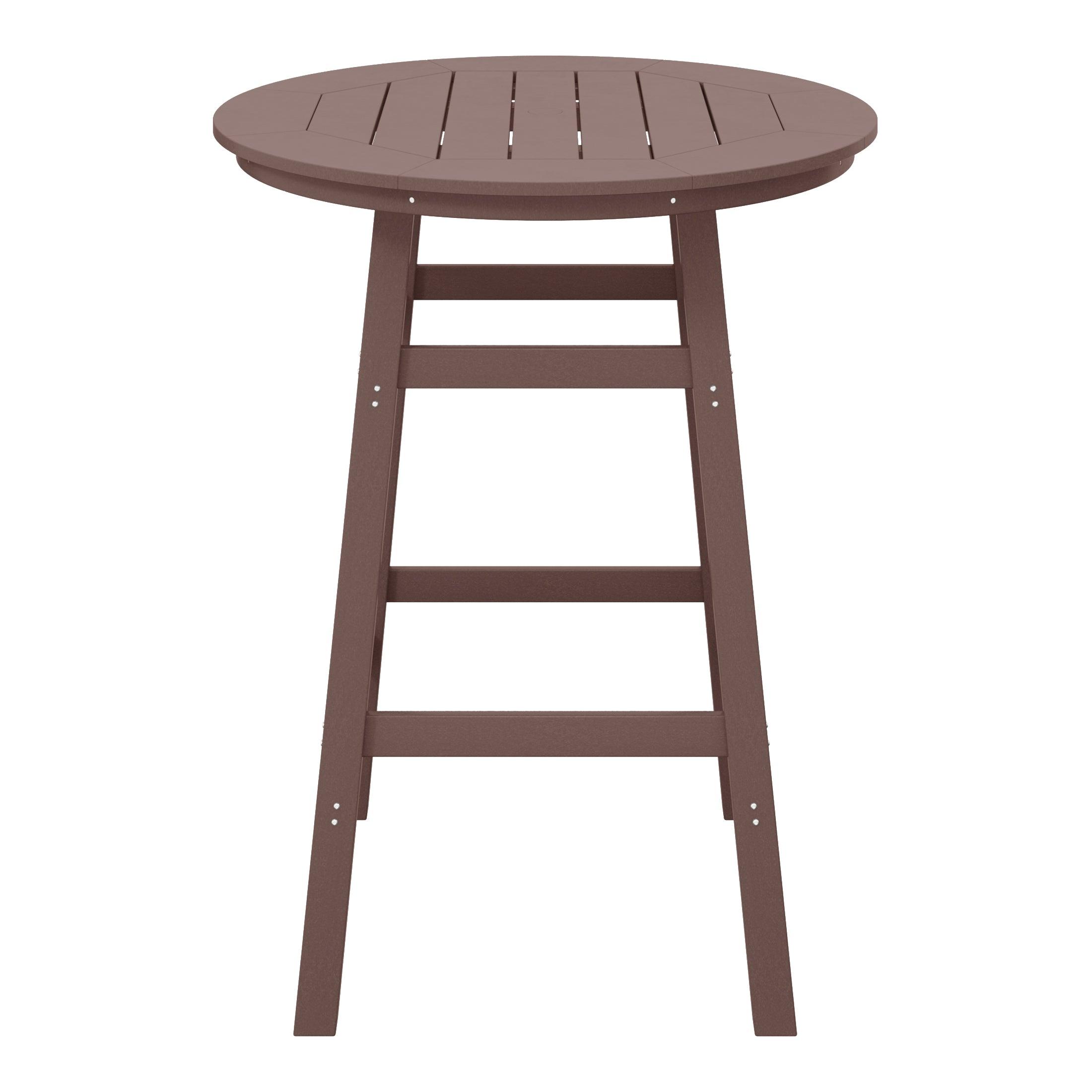 Paradise Round Outdoor Patio Bistro Bar Table With Umbrella Hole - Costaelm