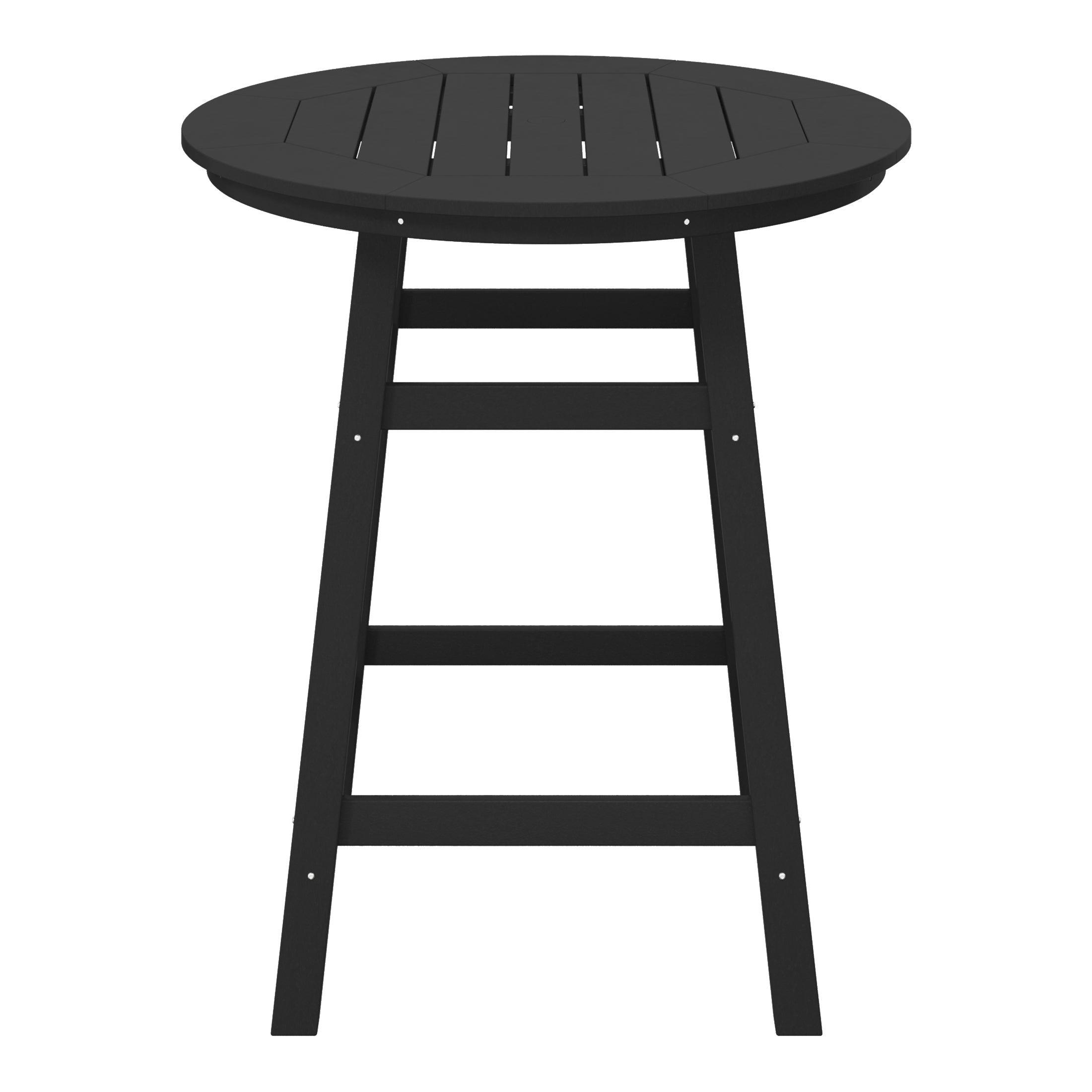 Paradise Round Outdoor Patio Counter High Bistro Bar Table With Umbrella Hole - Costaelm