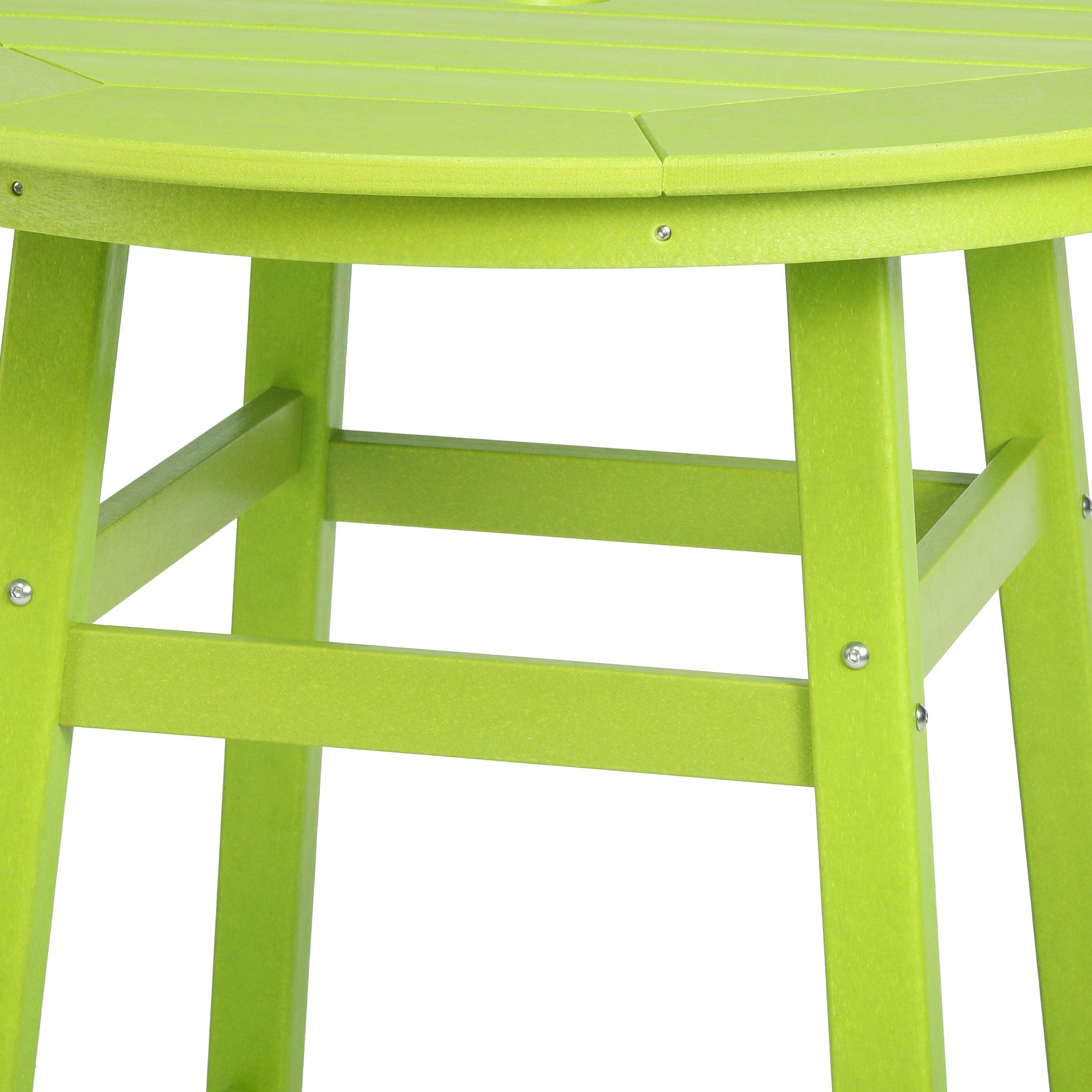Paradise Round Outdoor Patio Counter High Bistro Bar Table With Umbrella Hole - Costaelm