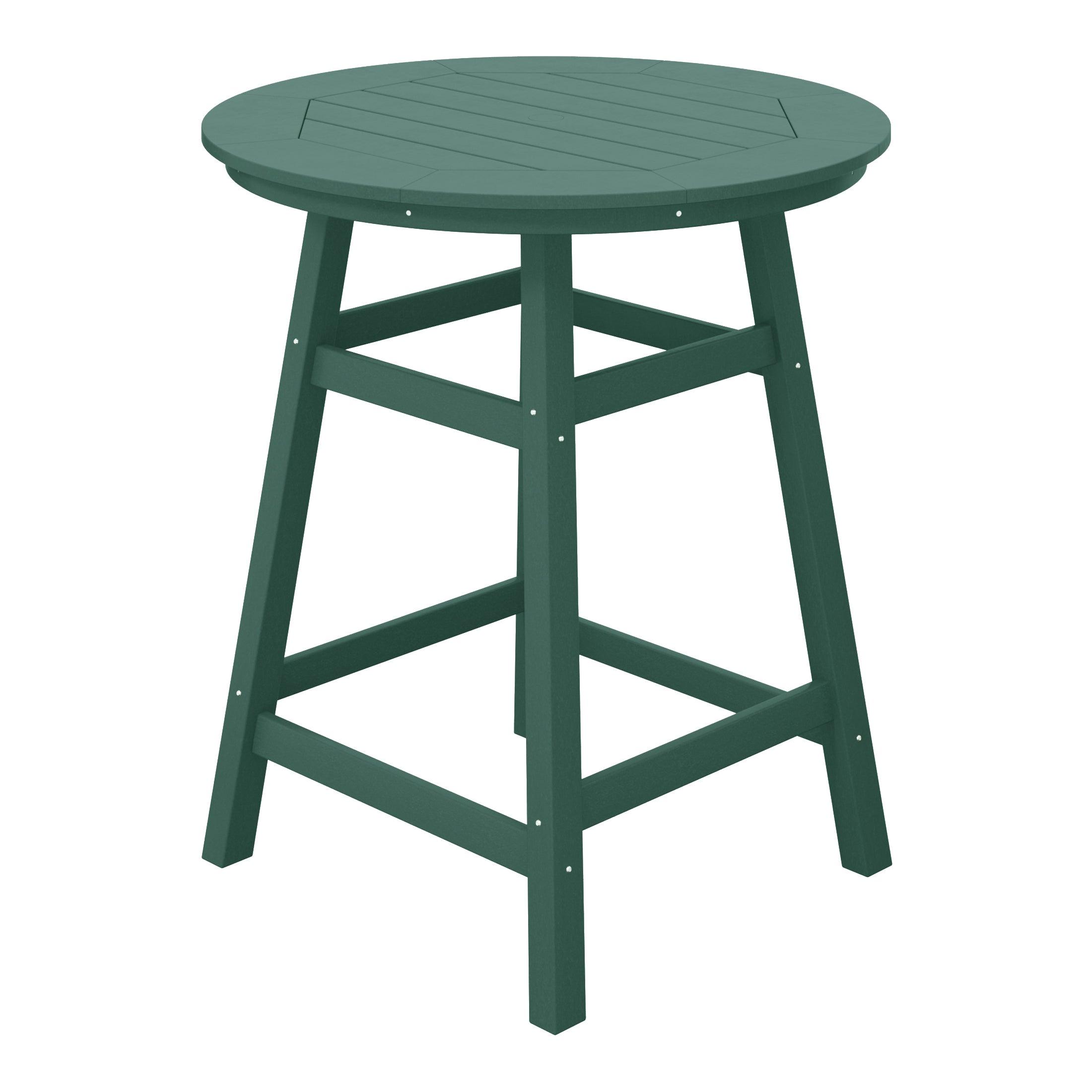 Paradise Round Outdoor Patio Counter High Bistro Bar Table With Umbrella Hole - Costaelm