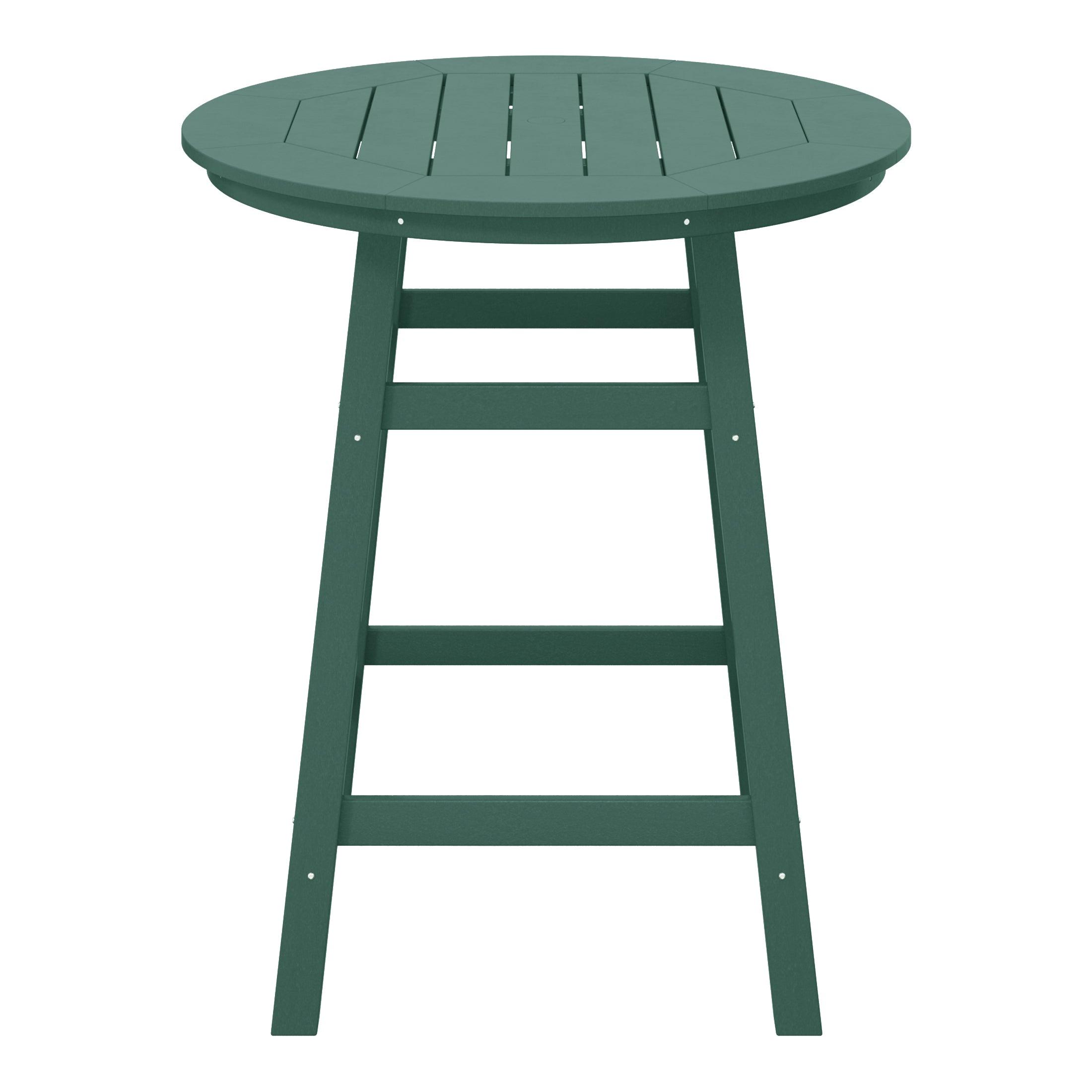 Paradise Round Outdoor Patio Counter High Bistro Bar Table With Umbrella Hole - Costaelm
