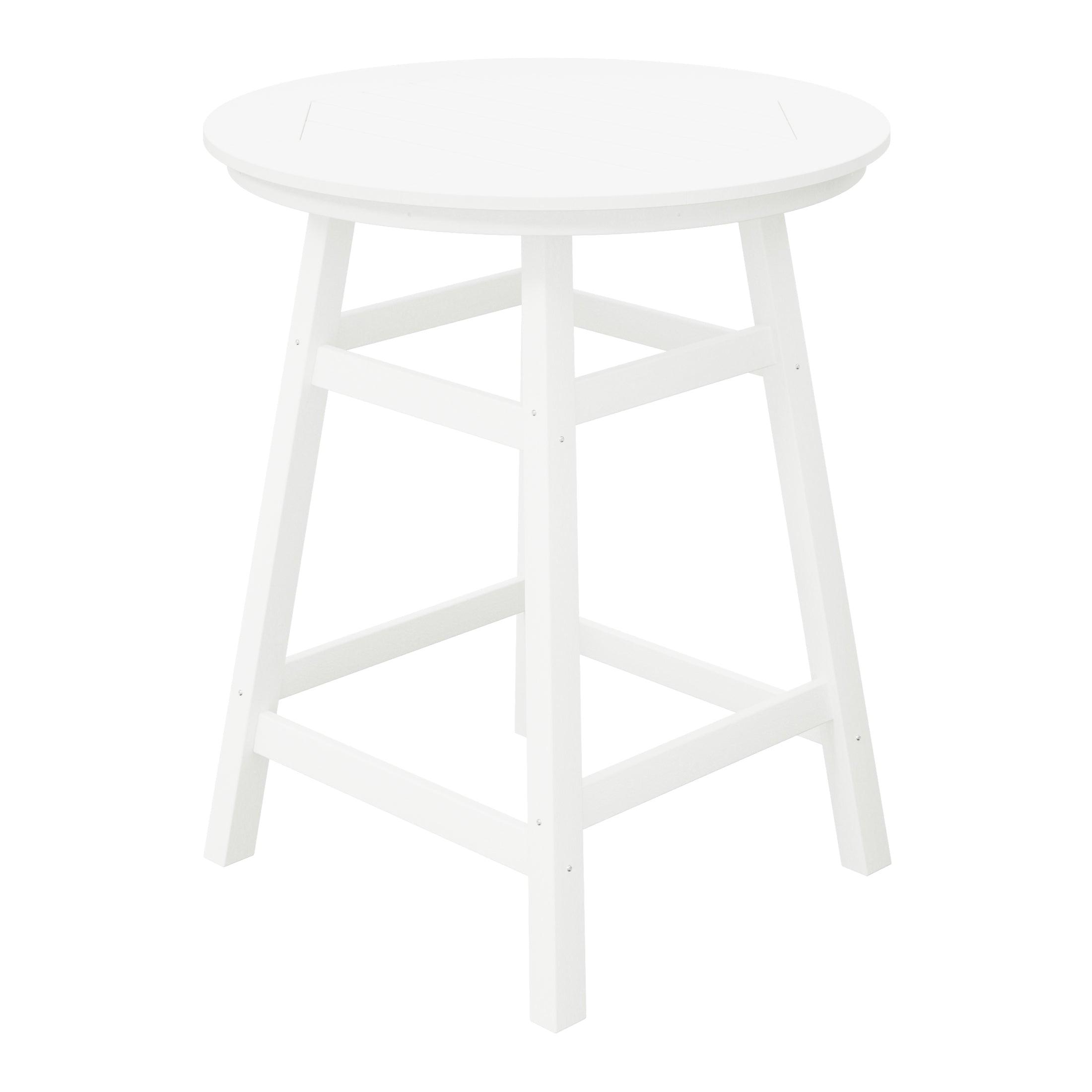Paradise Round Outdoor Patio Counter High Bistro Bar Table With Umbrella Hole - Costaelm