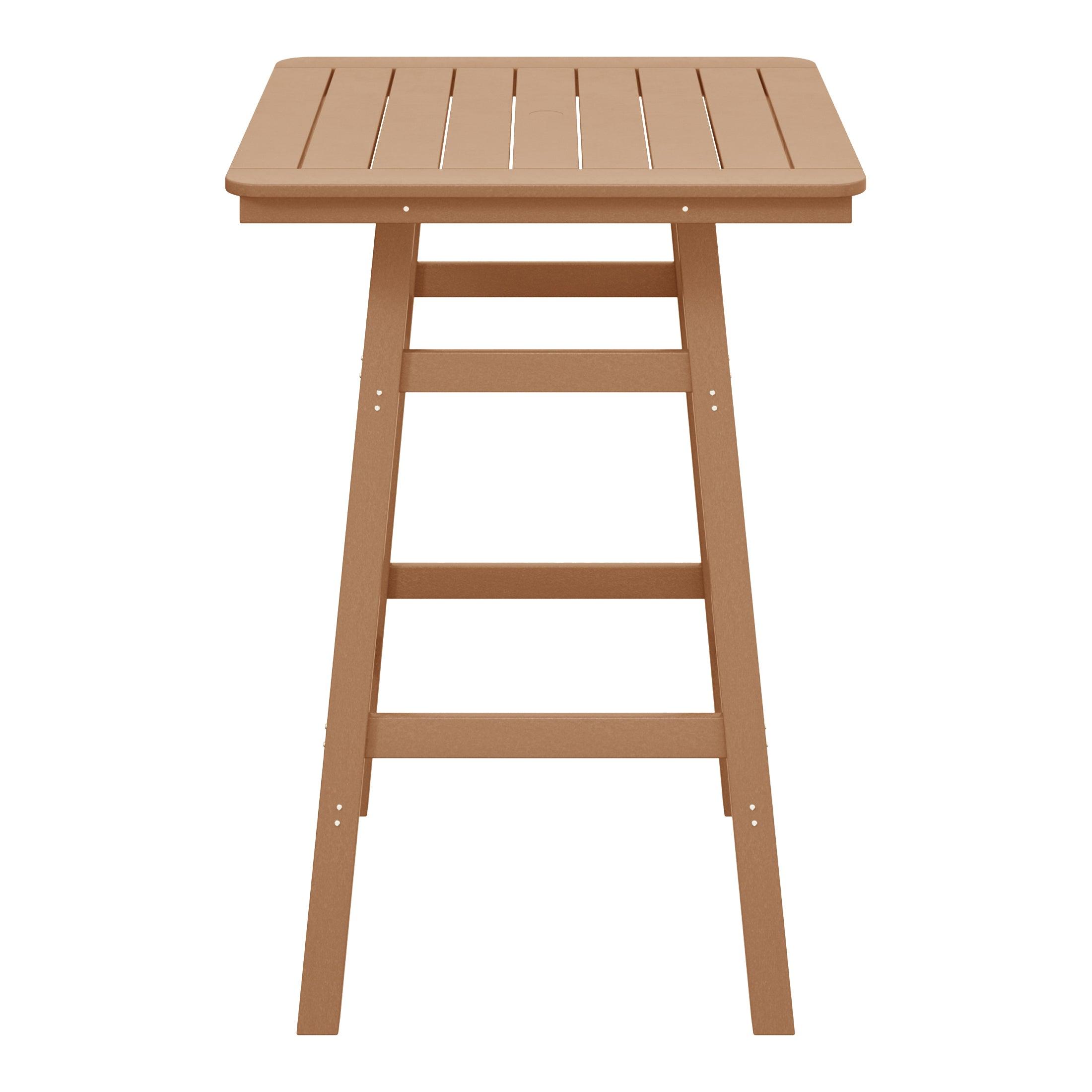 Paradise Square Outdoor Patio Bistro Bar Table With Umbrella Hole - Costaelm
