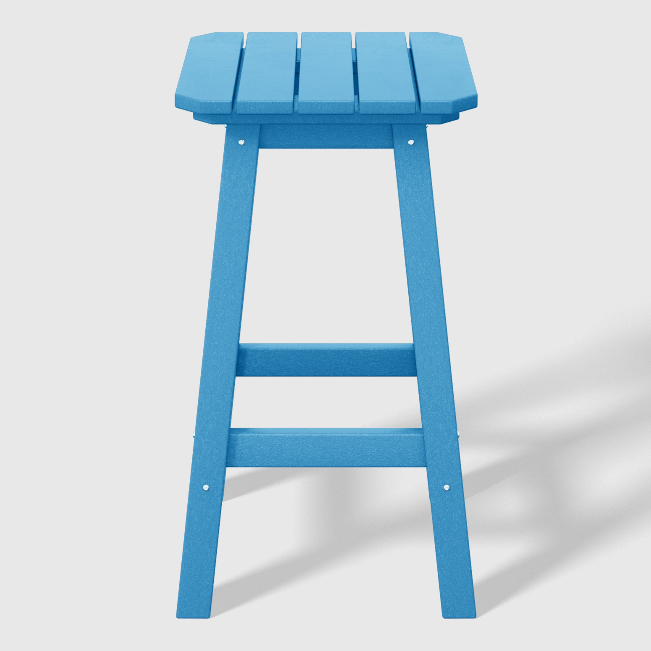 Paradise 24" HDPE Outdoor Patio Counter High Backless Square Bar Stools Set of Three