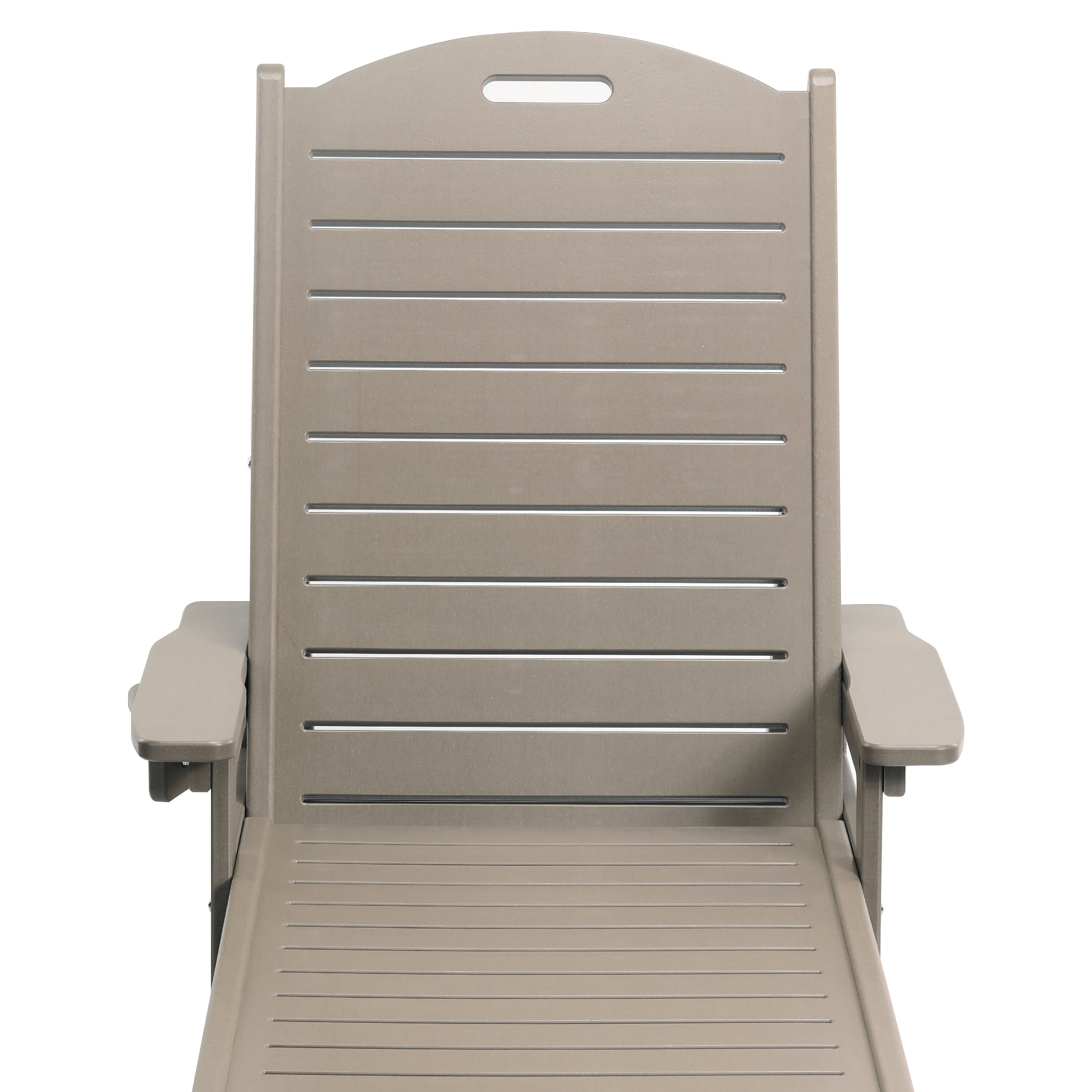 Lago Outdoor HDPE Patio Chaise Lounges With Wheels & Cup Holder (Set of 2)