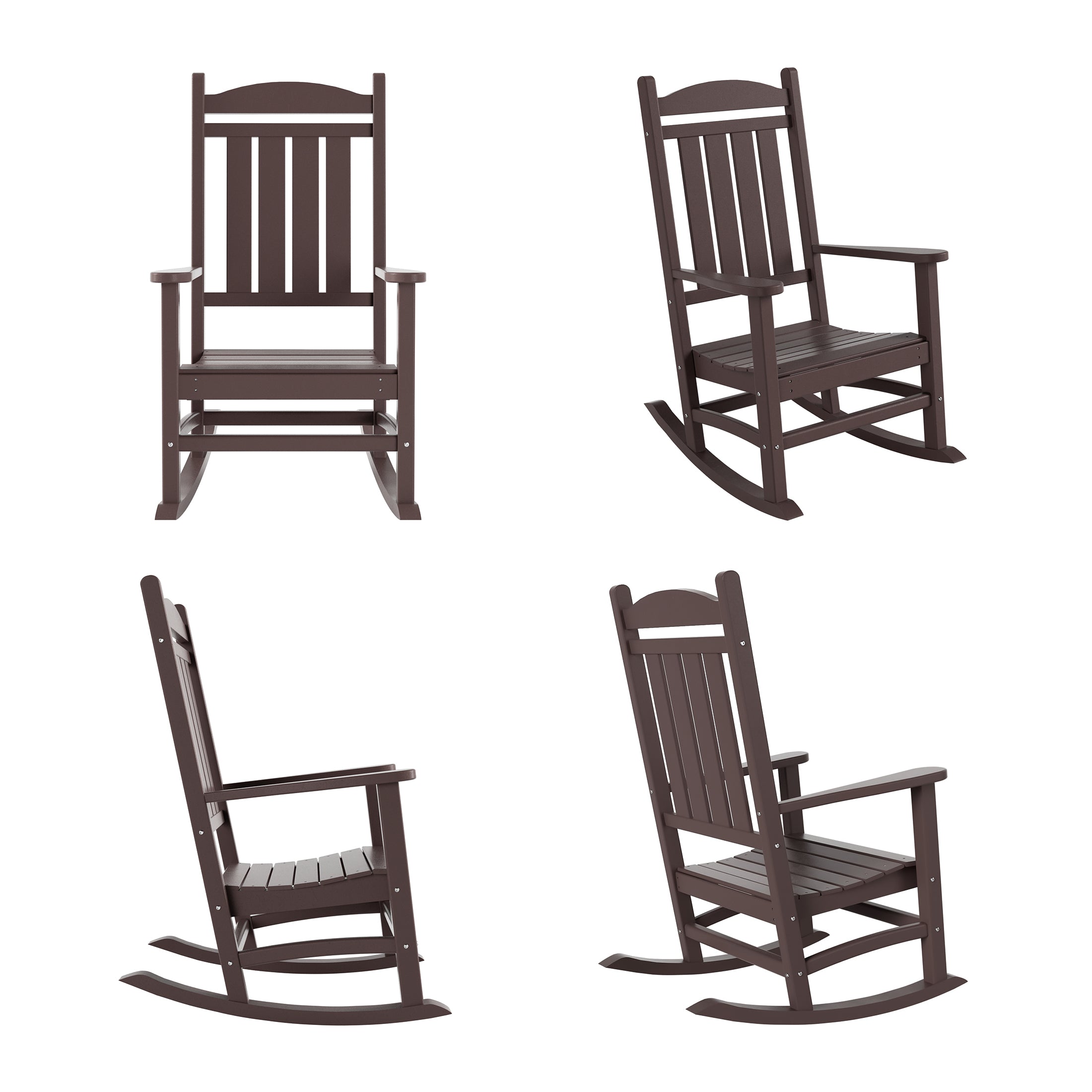 Paradise Outdoor Patio Poly Classic Porch Rocking Chair (Set of 4)