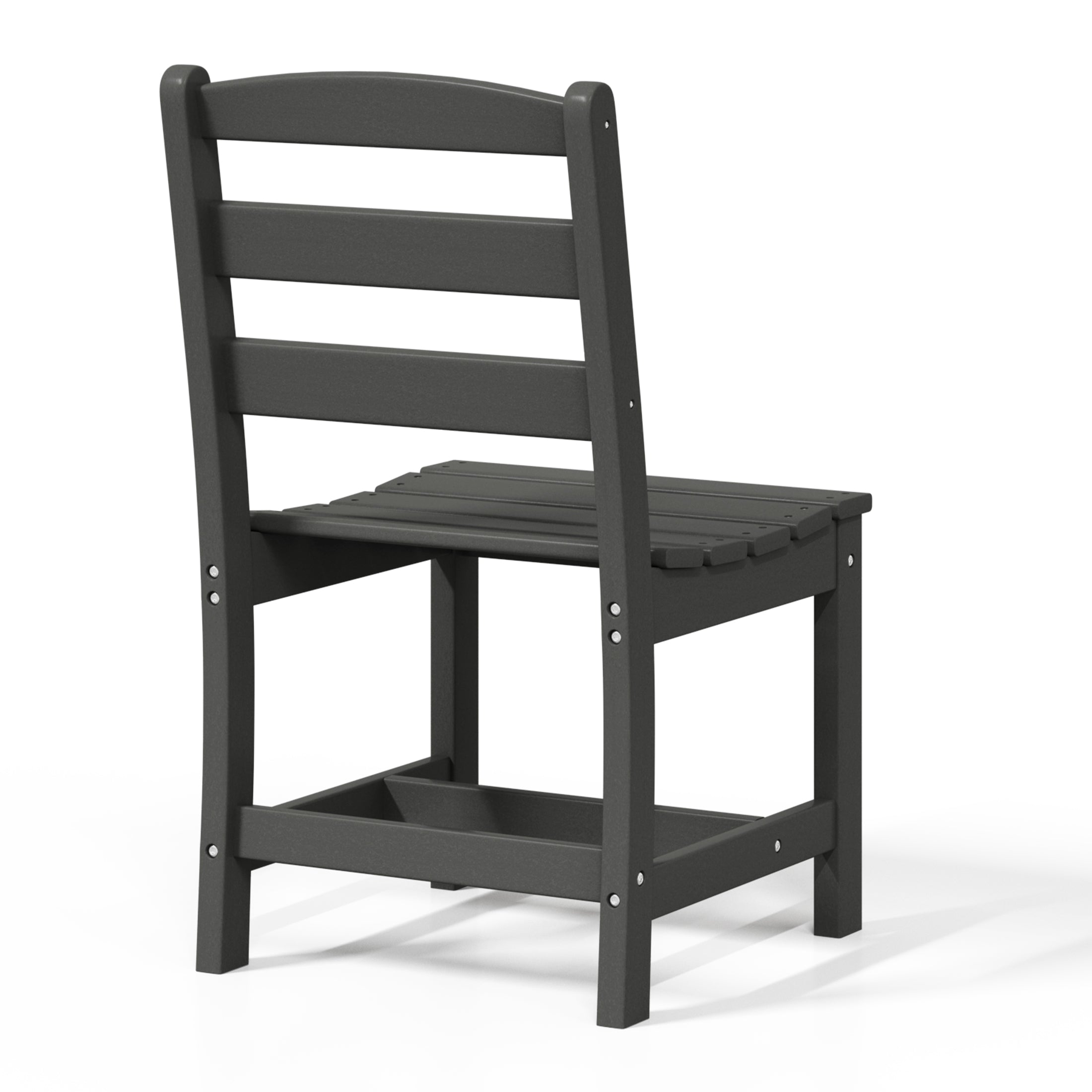 Palms 5-Piece HDPE Outdoor Square Patio Dining Table Set with Armless Side Chairs