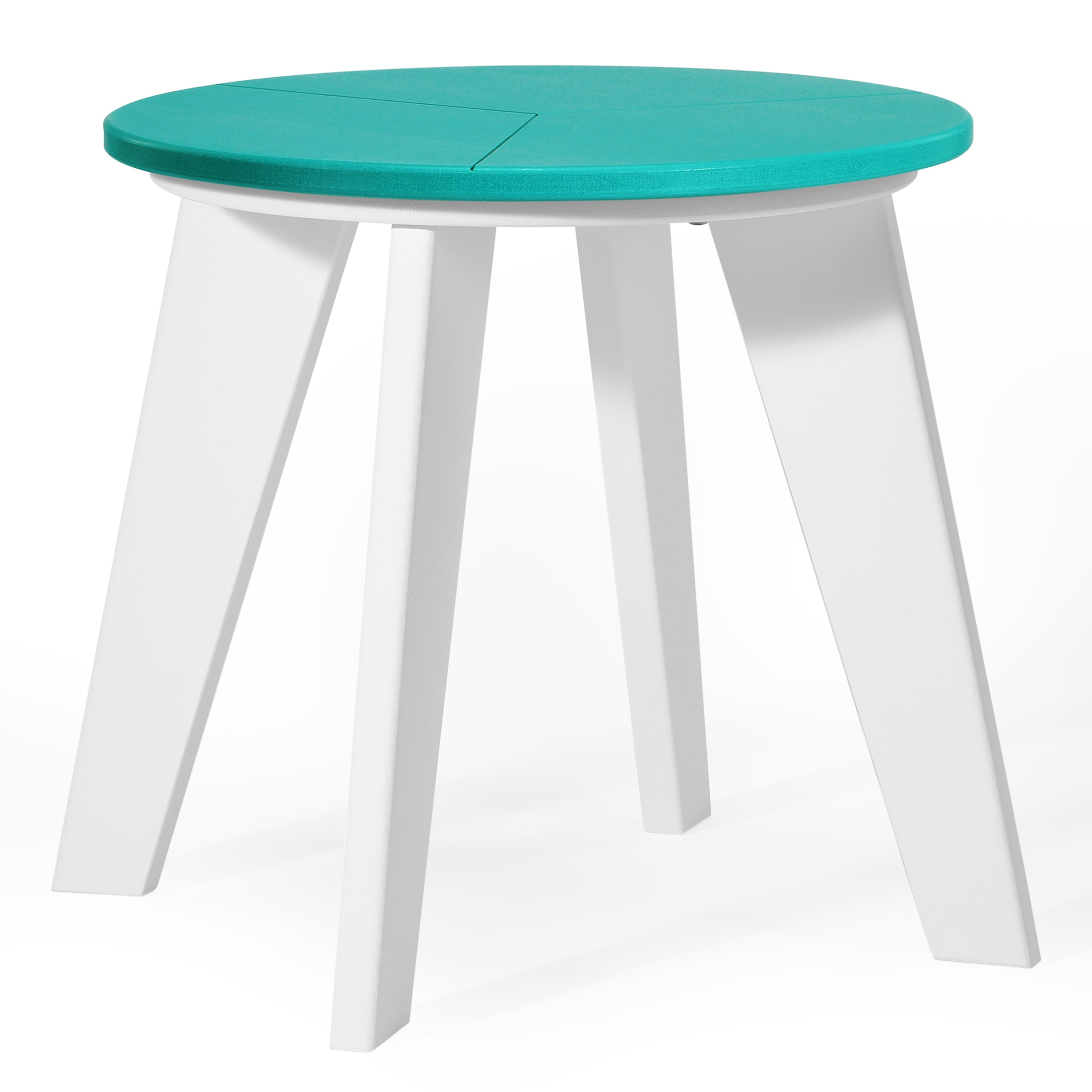 Seaside HDPE Plastic Outdoor Round Adirondack Patio Side Table