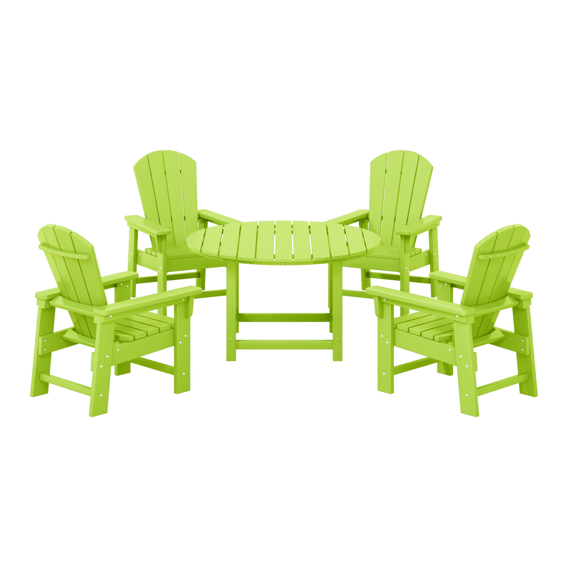 Paradise Kids 5-Piece HDPE Outdoor Patio Round Dining Table and Chairs Set