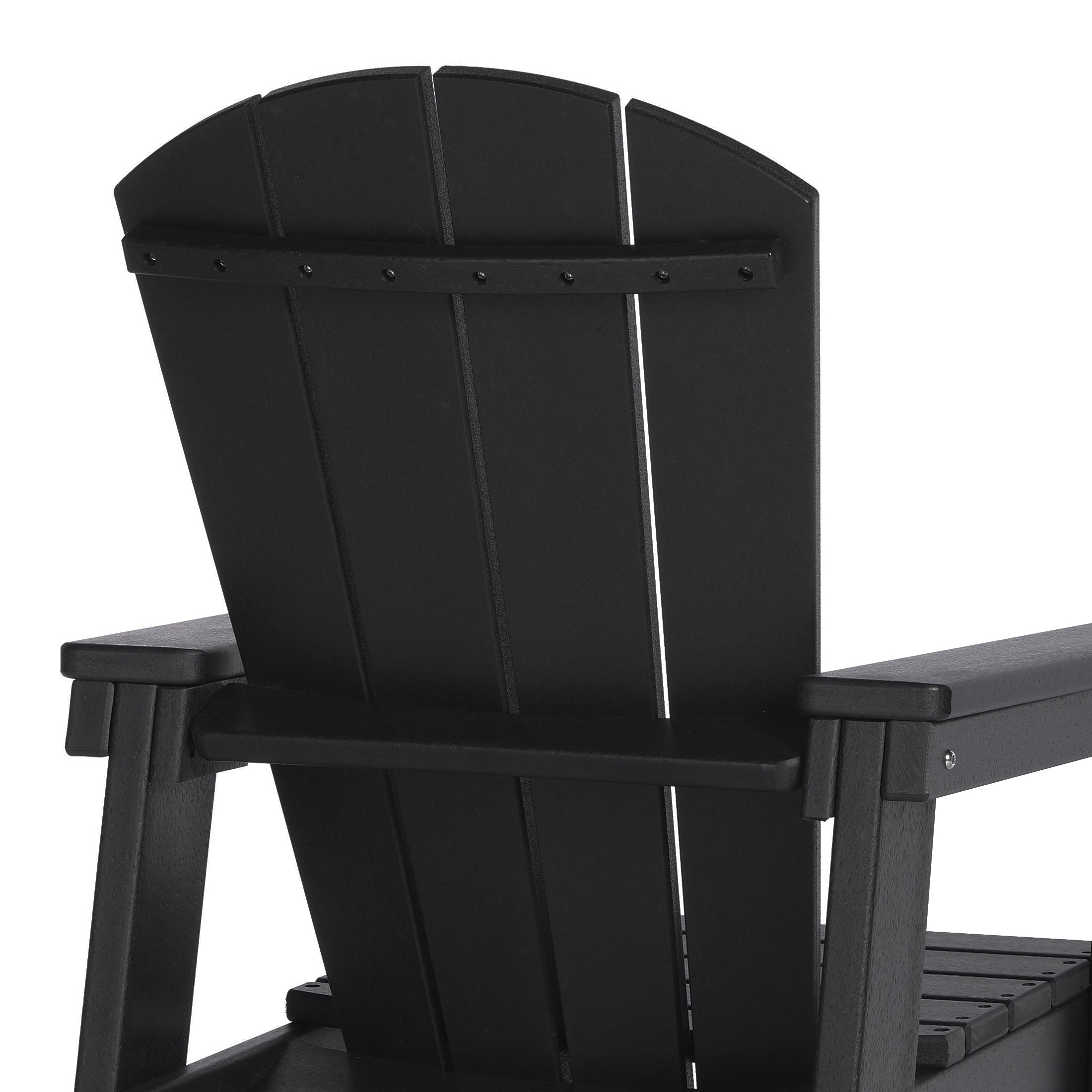 Paradise 2-Piece Kids Outdoor HDPE Adirondack Chair With Square Side Table Set