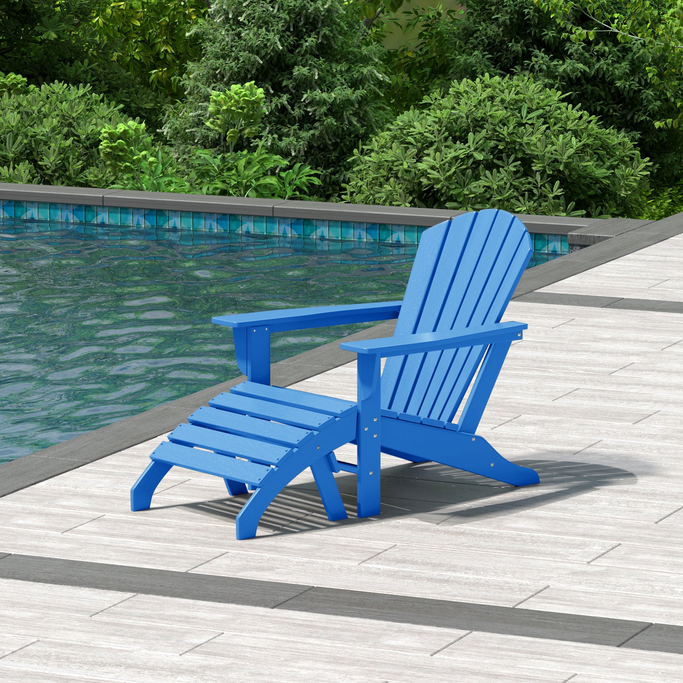 Portside Outdoor Adirondack Chair With Ottoman 2-Piece Set