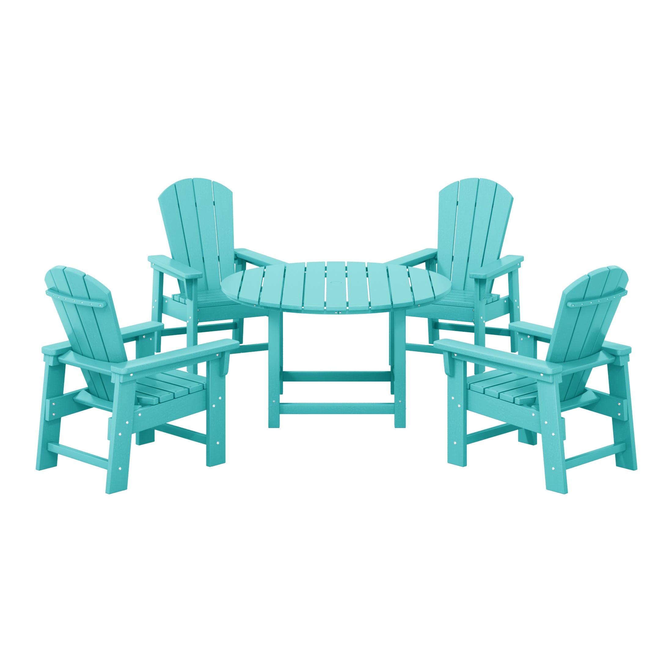 Paradise Kids 5-Piece HDPE Outdoor Patio Round Dining Table and Chairs Set