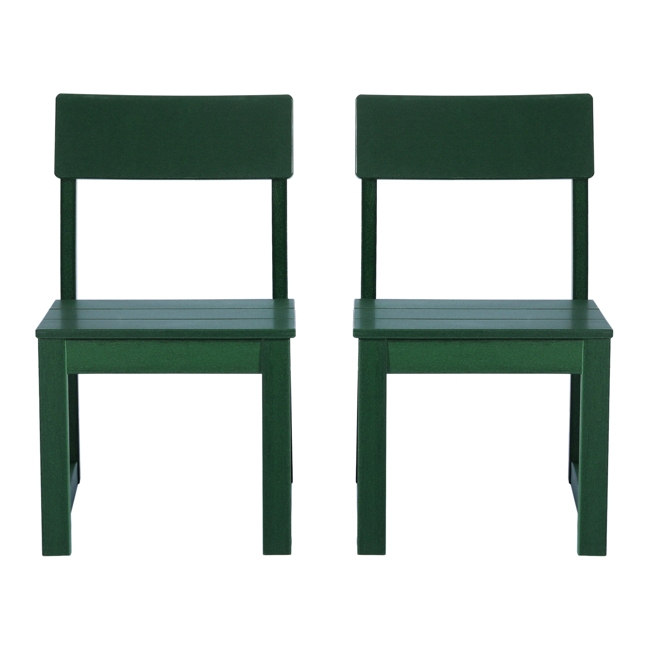 Cambria Modern HDPE Outdoor Armless Patio Dining Chairs (Set of 2)