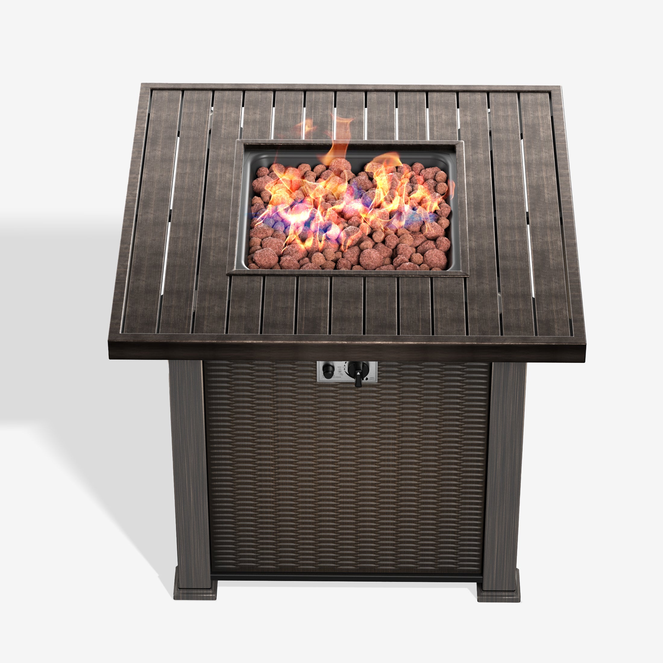Hampshire Outdoor Propane Gas Fire Pit Table Square 50,000 BTU