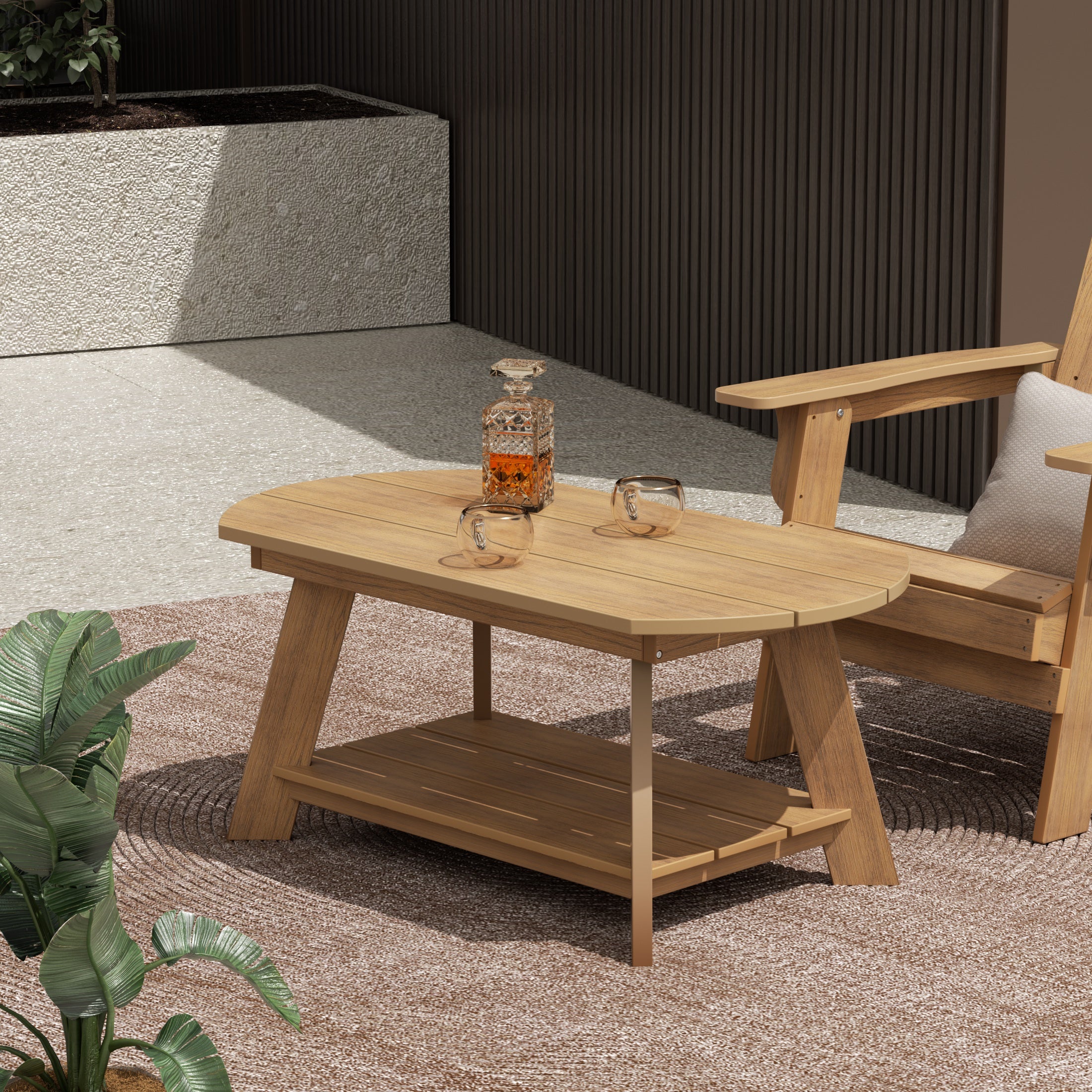 Florence Outdoor Patio All-weather Modern Coffee Table