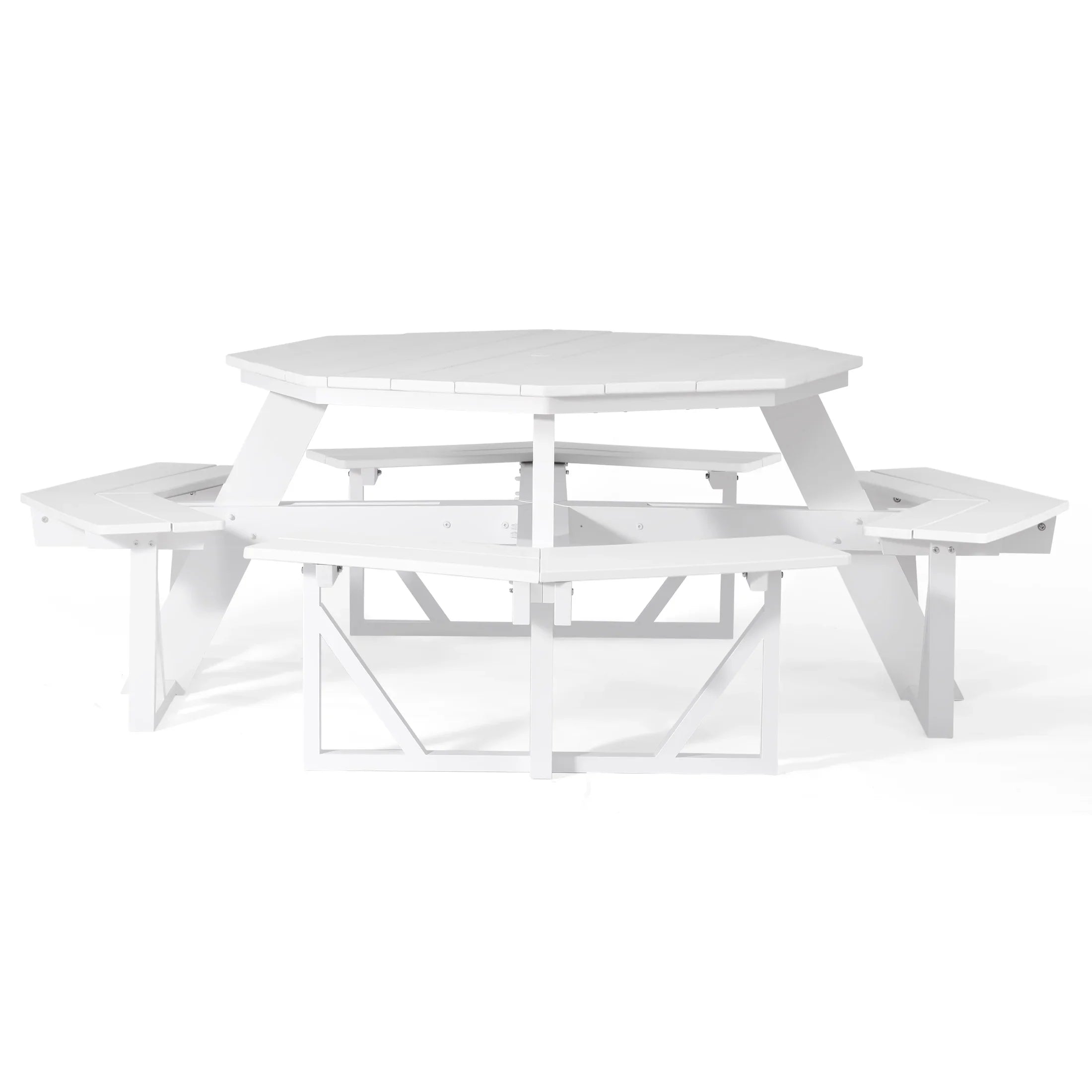 Macon Outdoor 48" HDPE 8-Person Patio Octagon Picnic Table