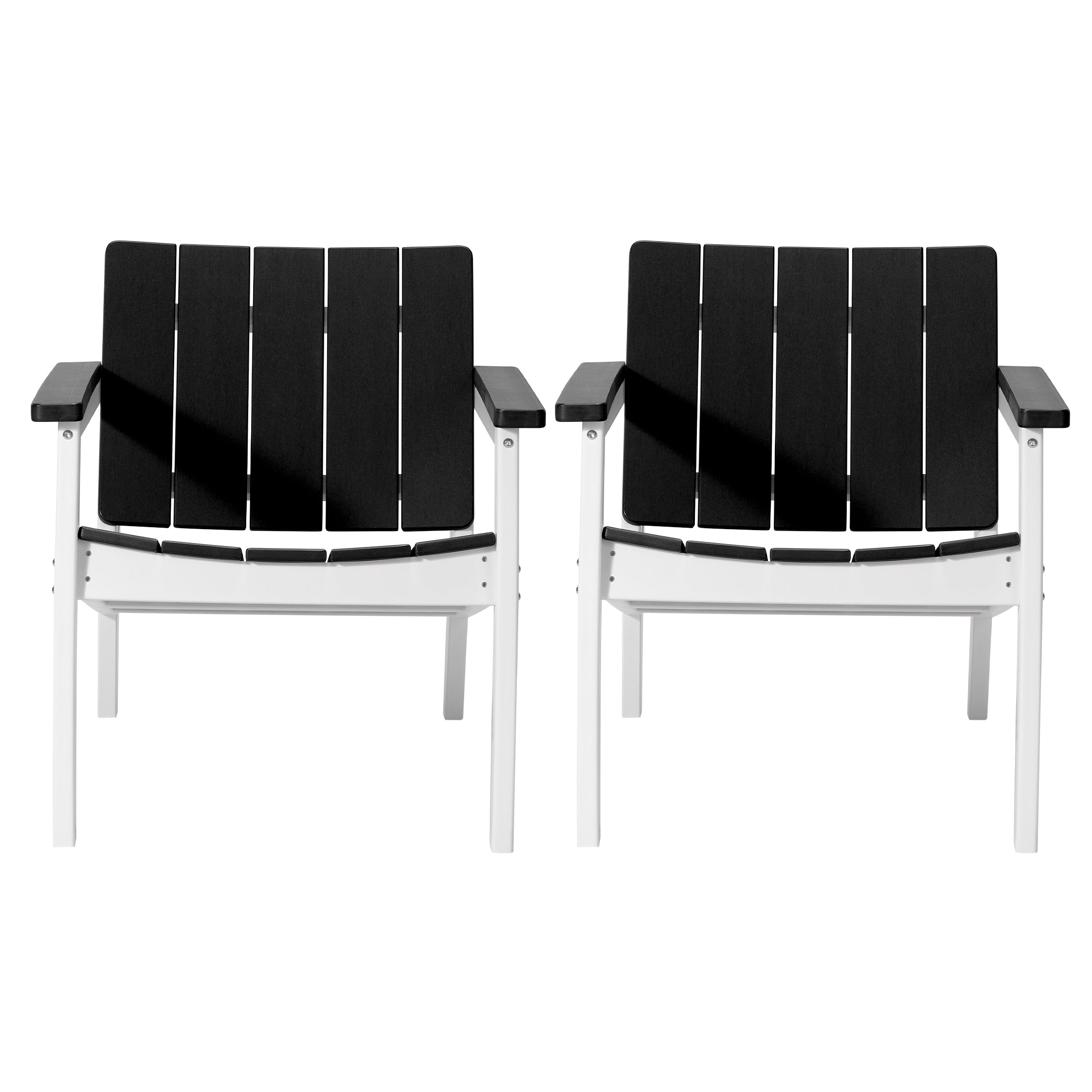Seaside Outdoor HDPE Modern Patio Club Armchairs (Set of 2)