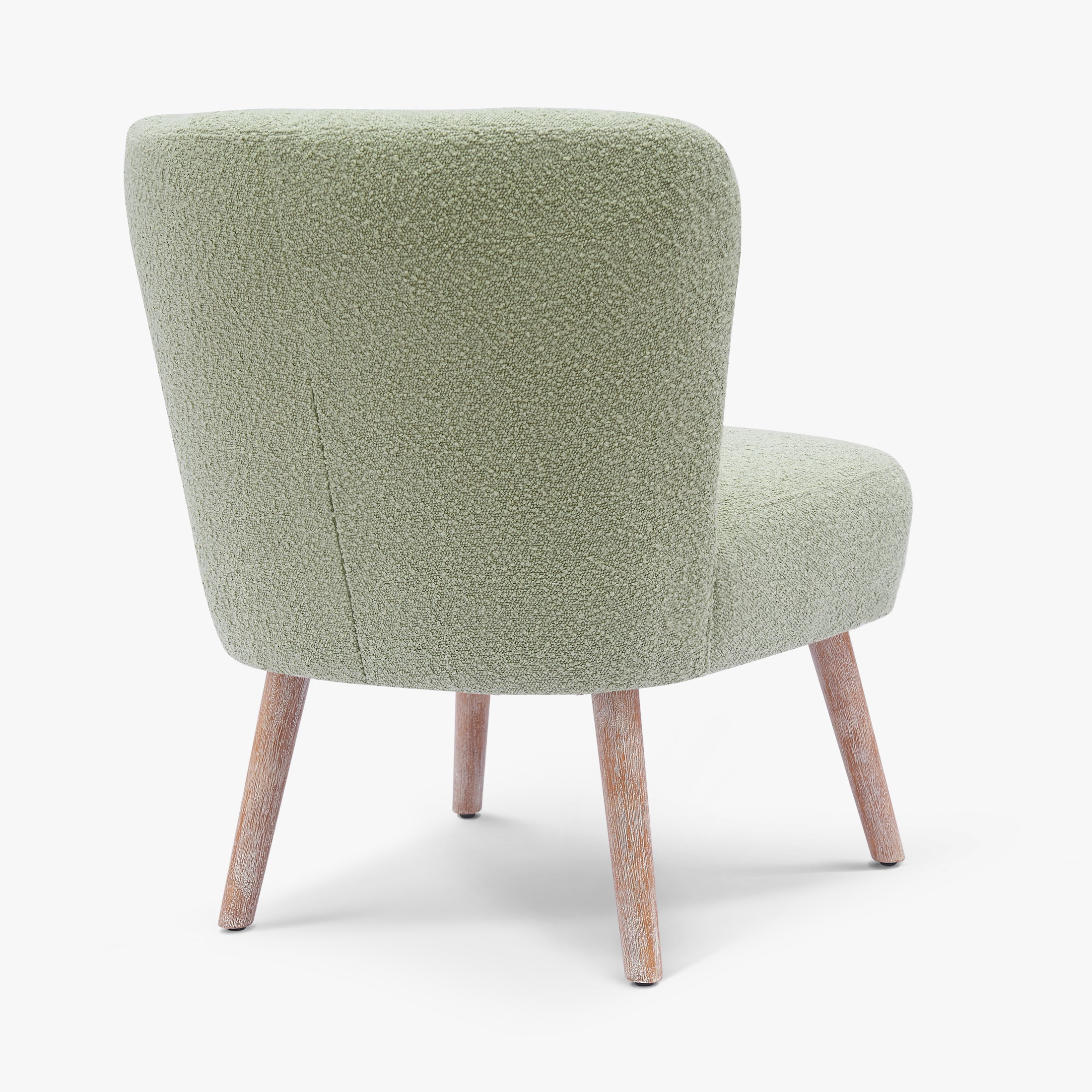 Amélie 4-Piece Set Mid-Century Boucle Accent Chairs with Ottoman Foot Stools