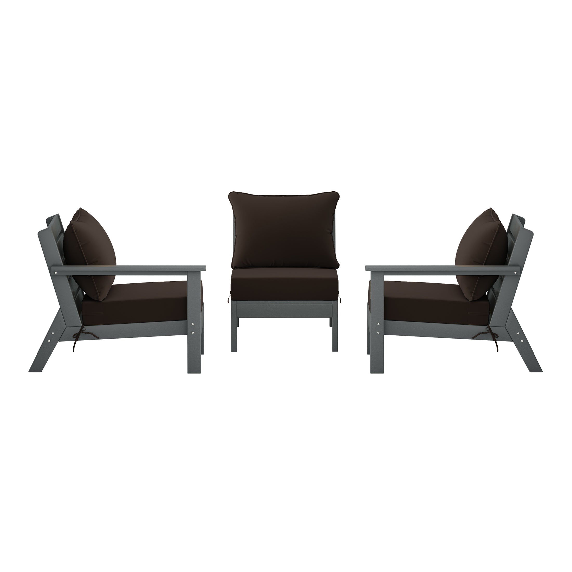 Portsmouth Outdoor Patio HDPE Sectional Sofa with Patio Cushions