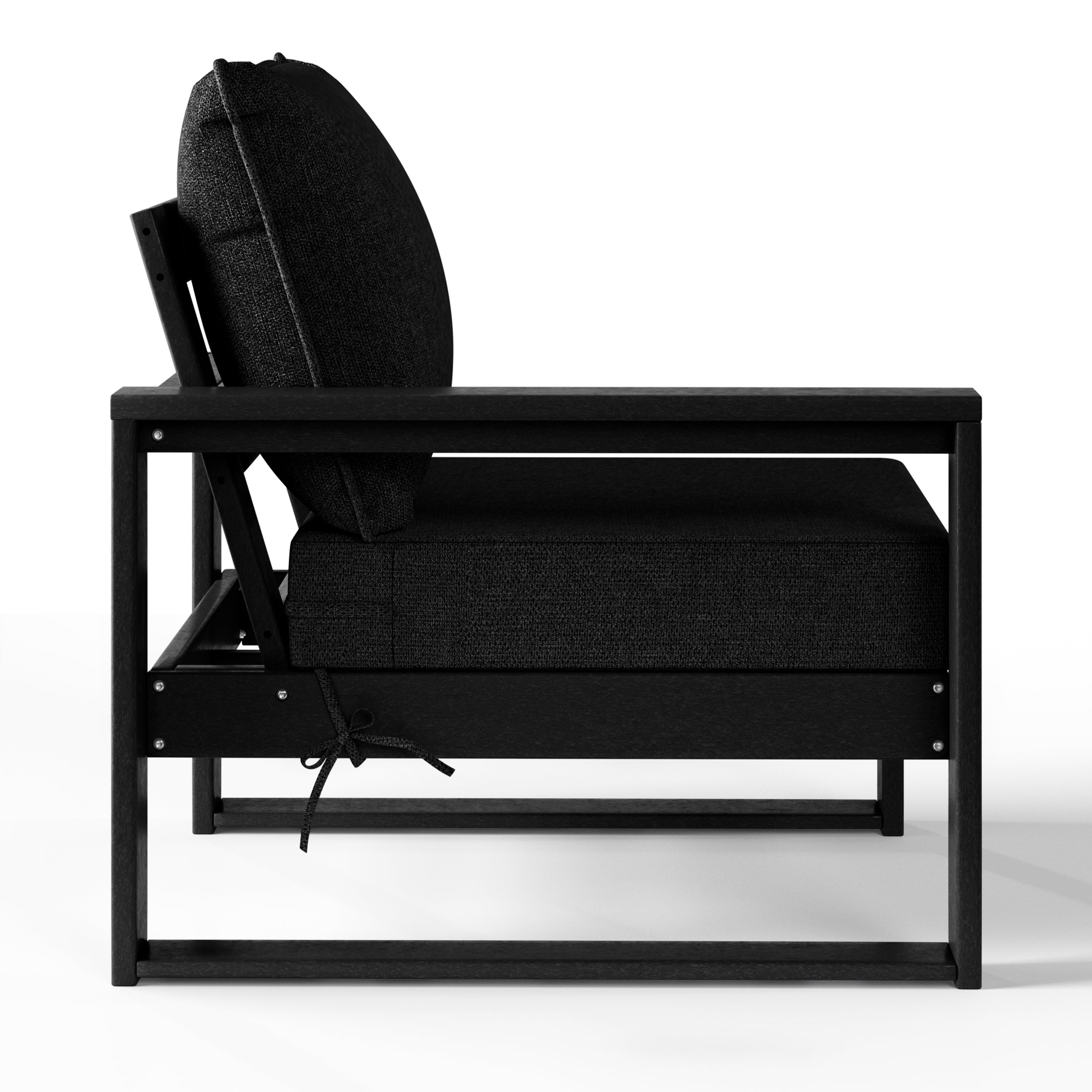Rockaway Outdoor HDPE Left Arm Sectional Patio Corner Club Chair with Patio Cushions