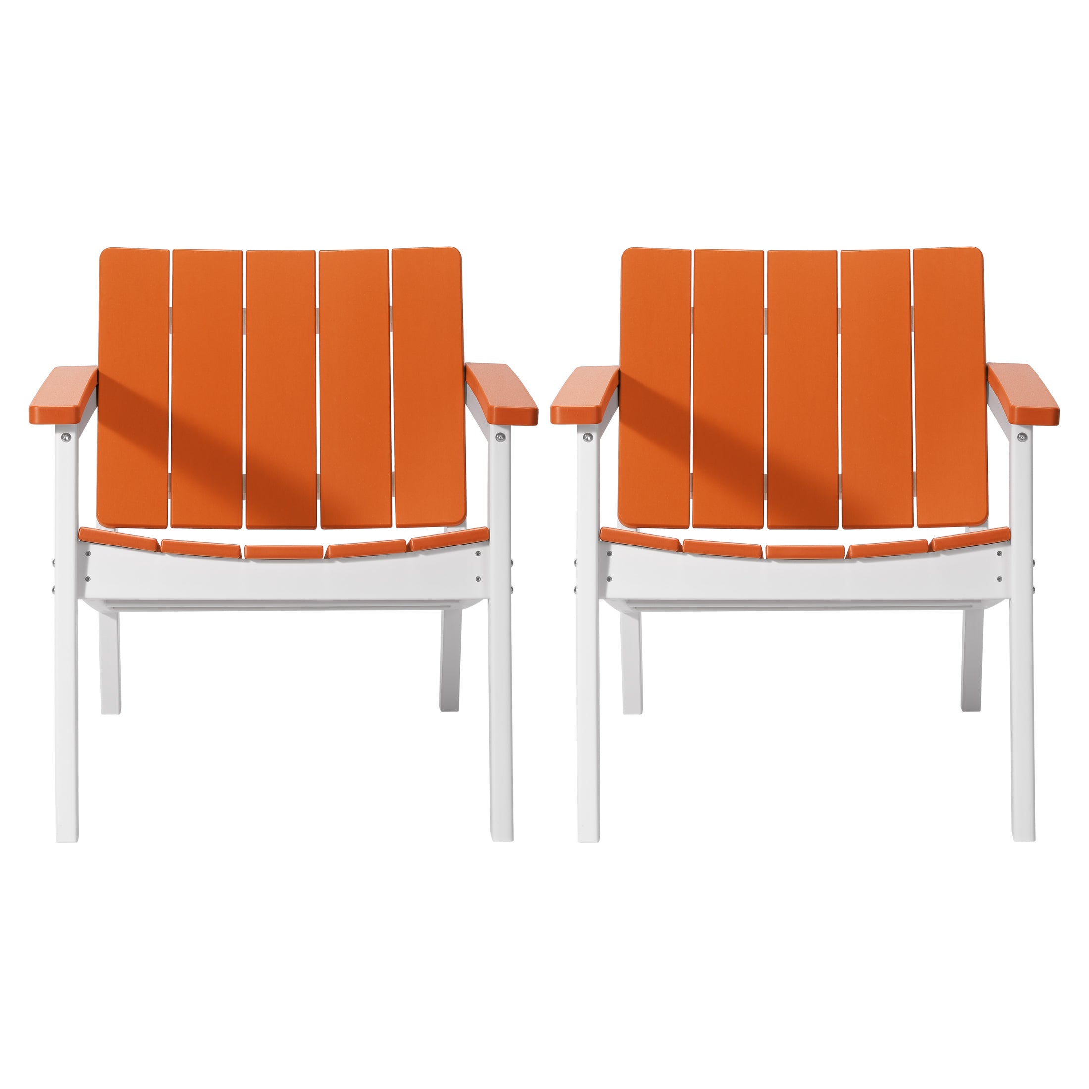 Seaside Outdoor HDPE Modern Patio Club Armchairs (Set of 2)