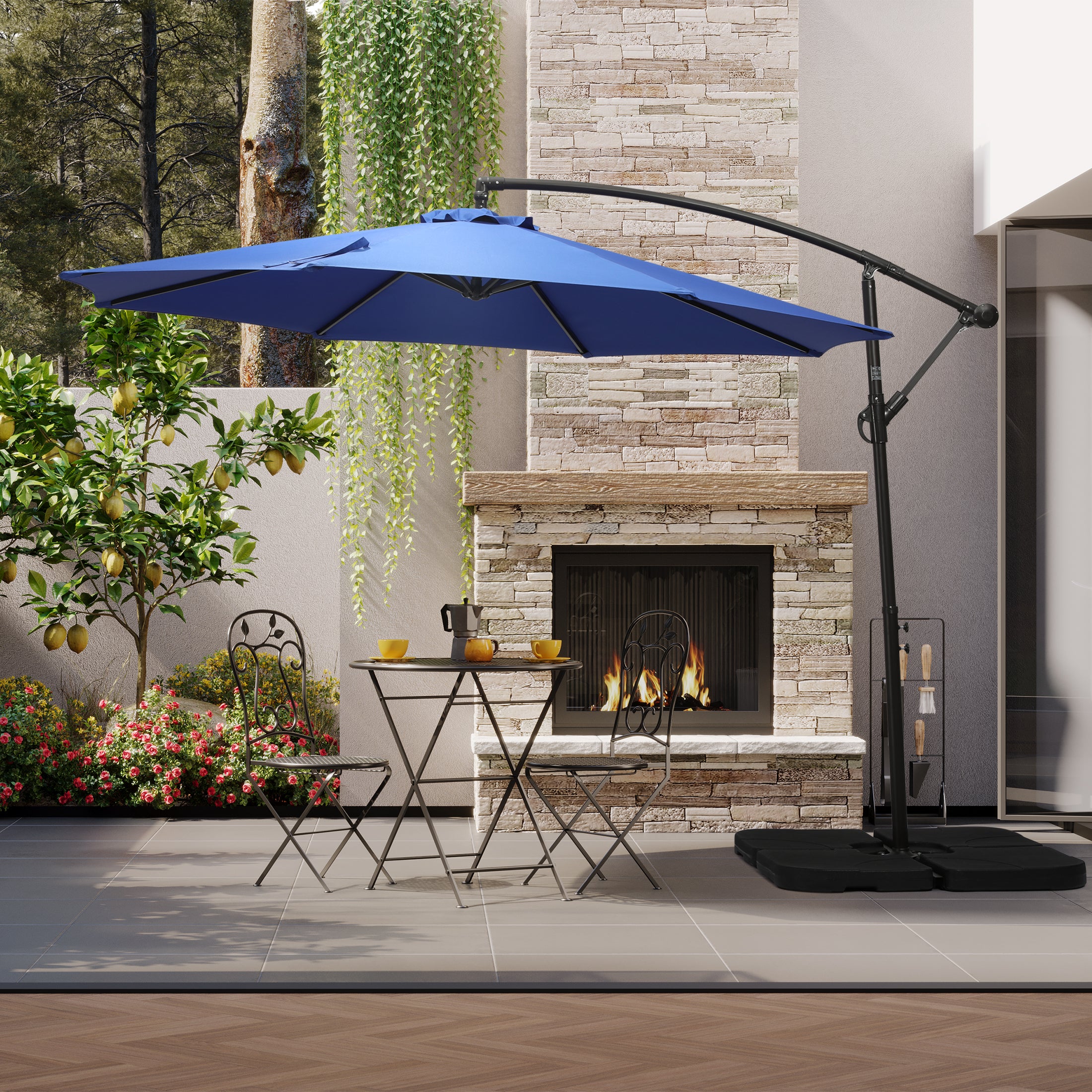 Elm 10 ft. Outdoor / Patio Cantilever Hanging Umbrella