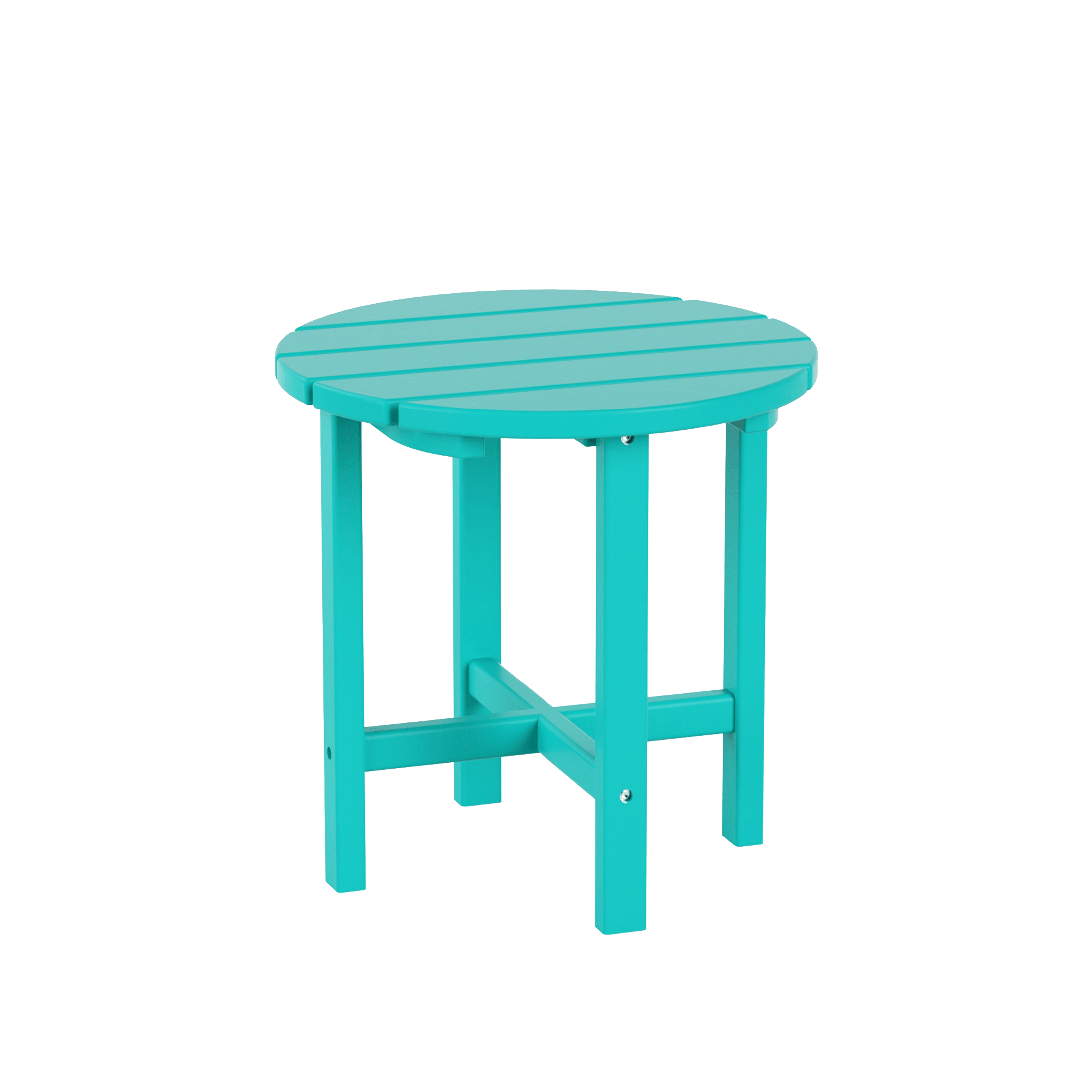 Portside 2-Piece Outdoor Wheeled Classic Poly Adirondack Chaise Lounge with Arms and Round Side Table Set - Costaelm