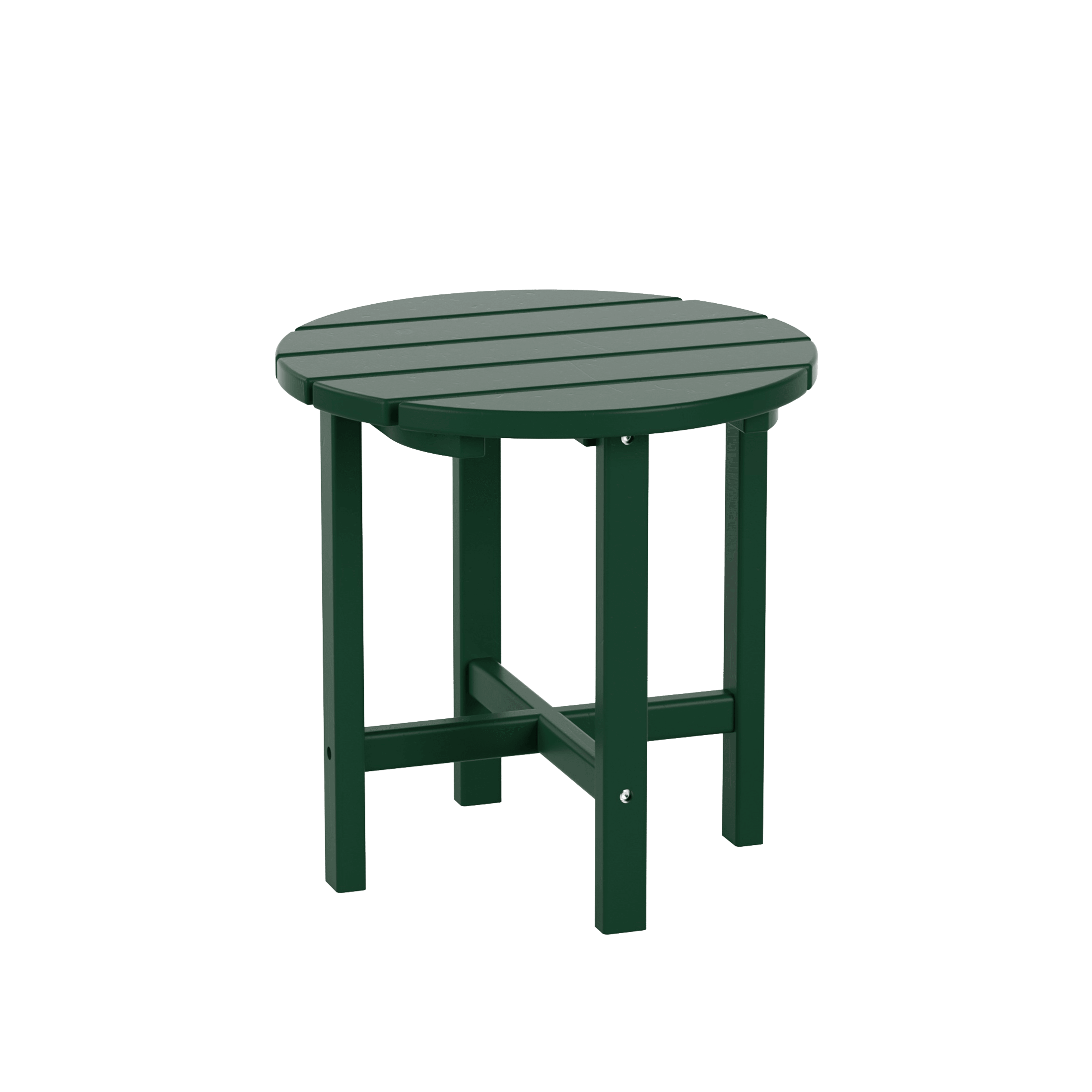 Portside 2-Piece Outdoor Wheeled Classic Poly Adirondack Chaise Lounge with Arms and Round Side Table Set - Costaelm