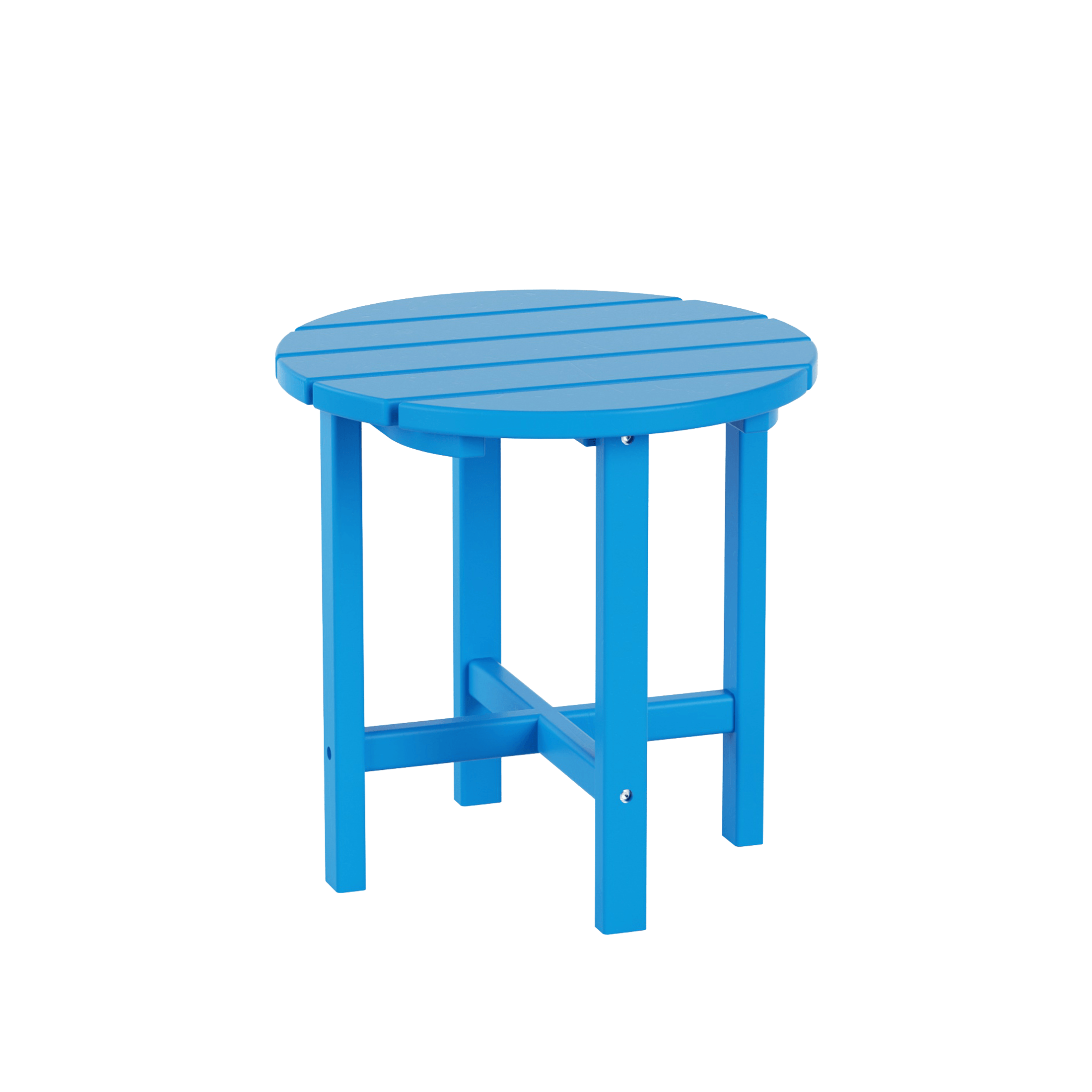 Portside 2-Piece Outdoor Wheeled Classic Poly Adirondack Chaise Lounge with Arms and Round Side Table Set - Costaelm