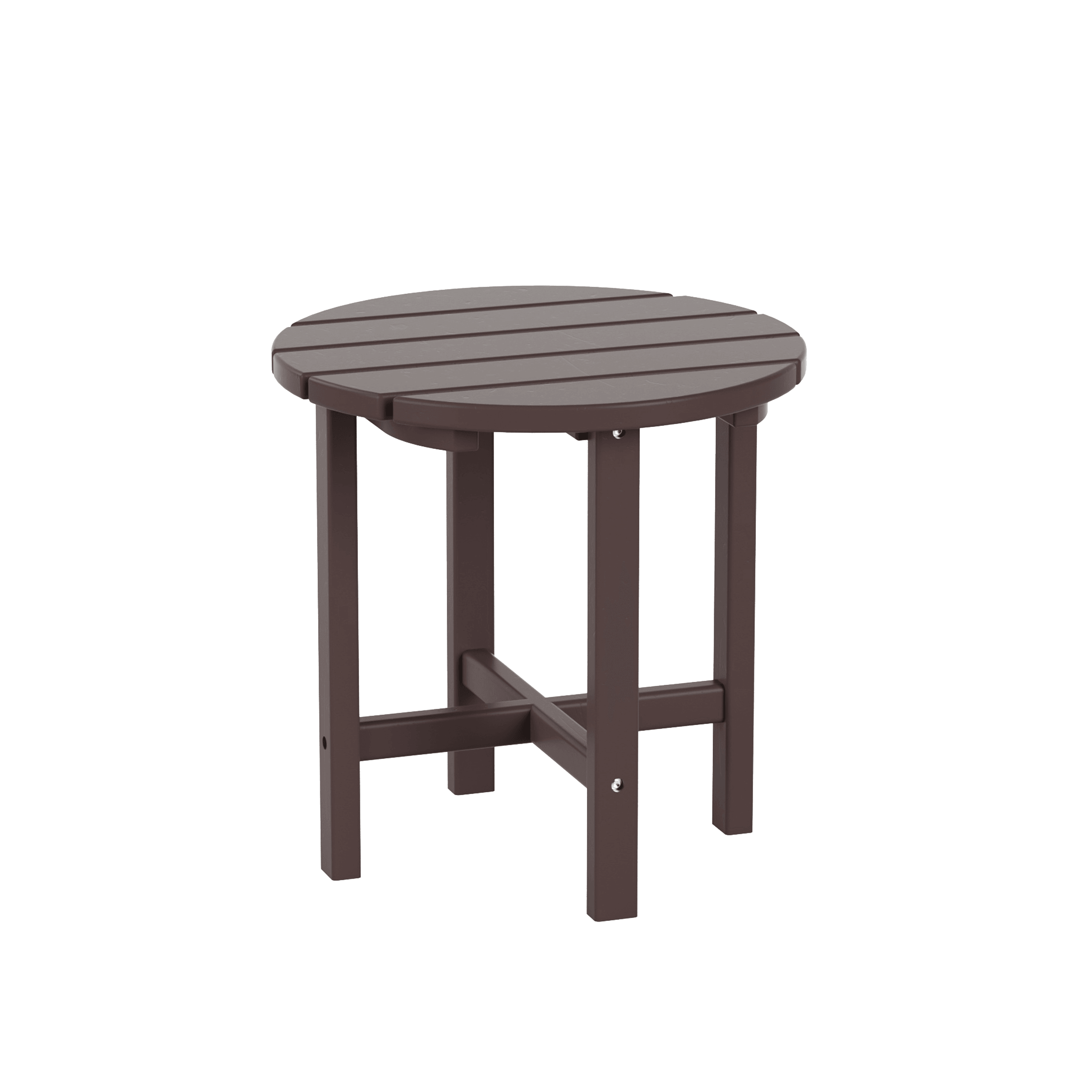 Portside 2-Piece Outdoor Wheeled Classic Poly Adirondack Chaise Lounge with Arms and Round Side Table Set - Costaelm