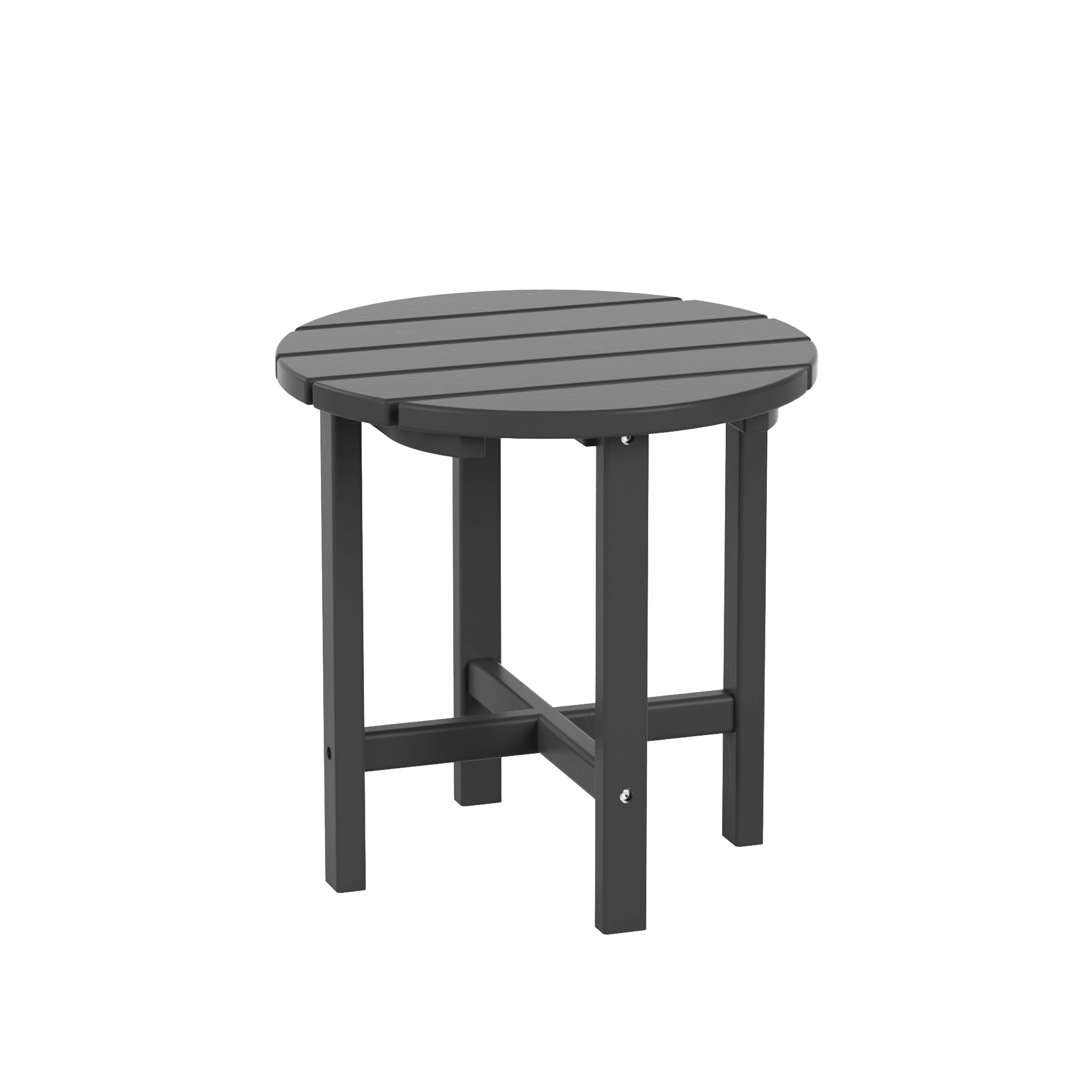 Portside 2-Piece Outdoor Wheeled Classic Poly Adirondack Chaise Lounge with Arms and Round Side Table Set - Costaelm