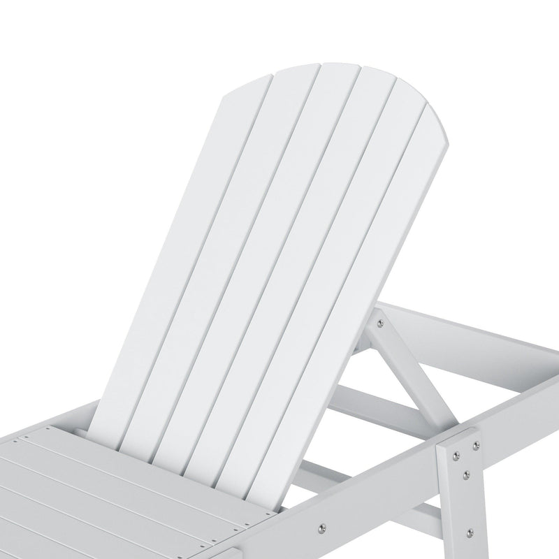 Portside Outdoor Classic Poly Adirondack Chaise Lounge with Wheels - Costaelm