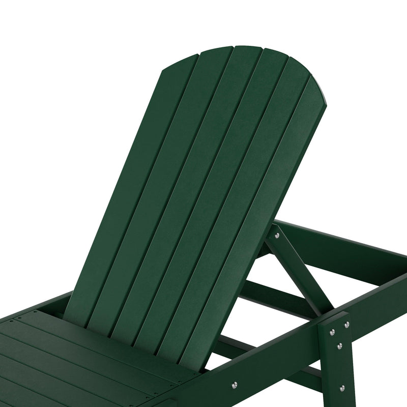 Portside Outdoor Classic Poly Adirondack Chaise Lounge with Wheels - Costaelm