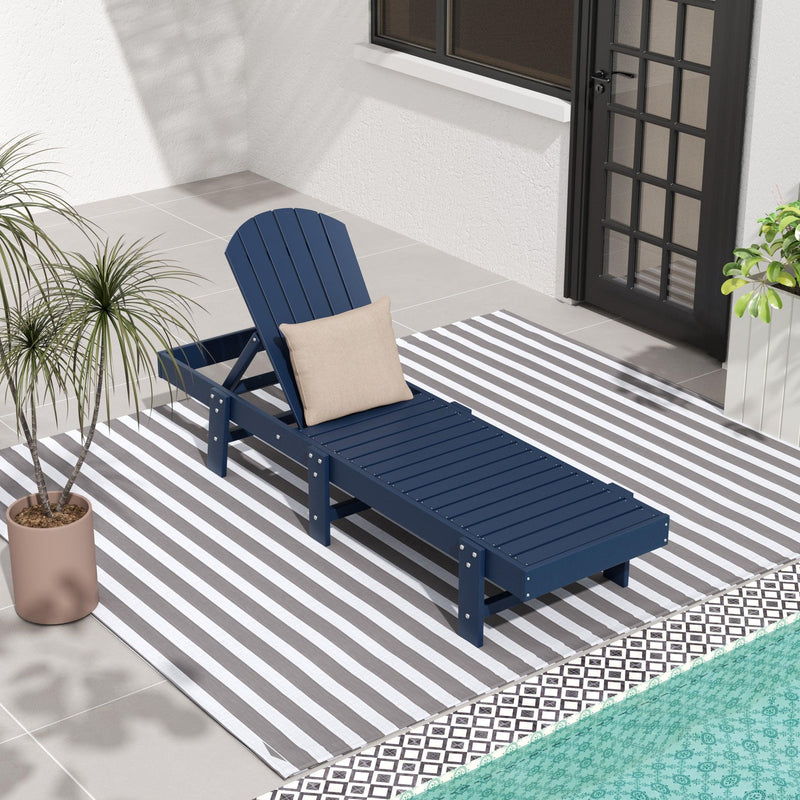 Portside Outdoor Classic Poly Adirondack Chaise Lounge - Costaelm